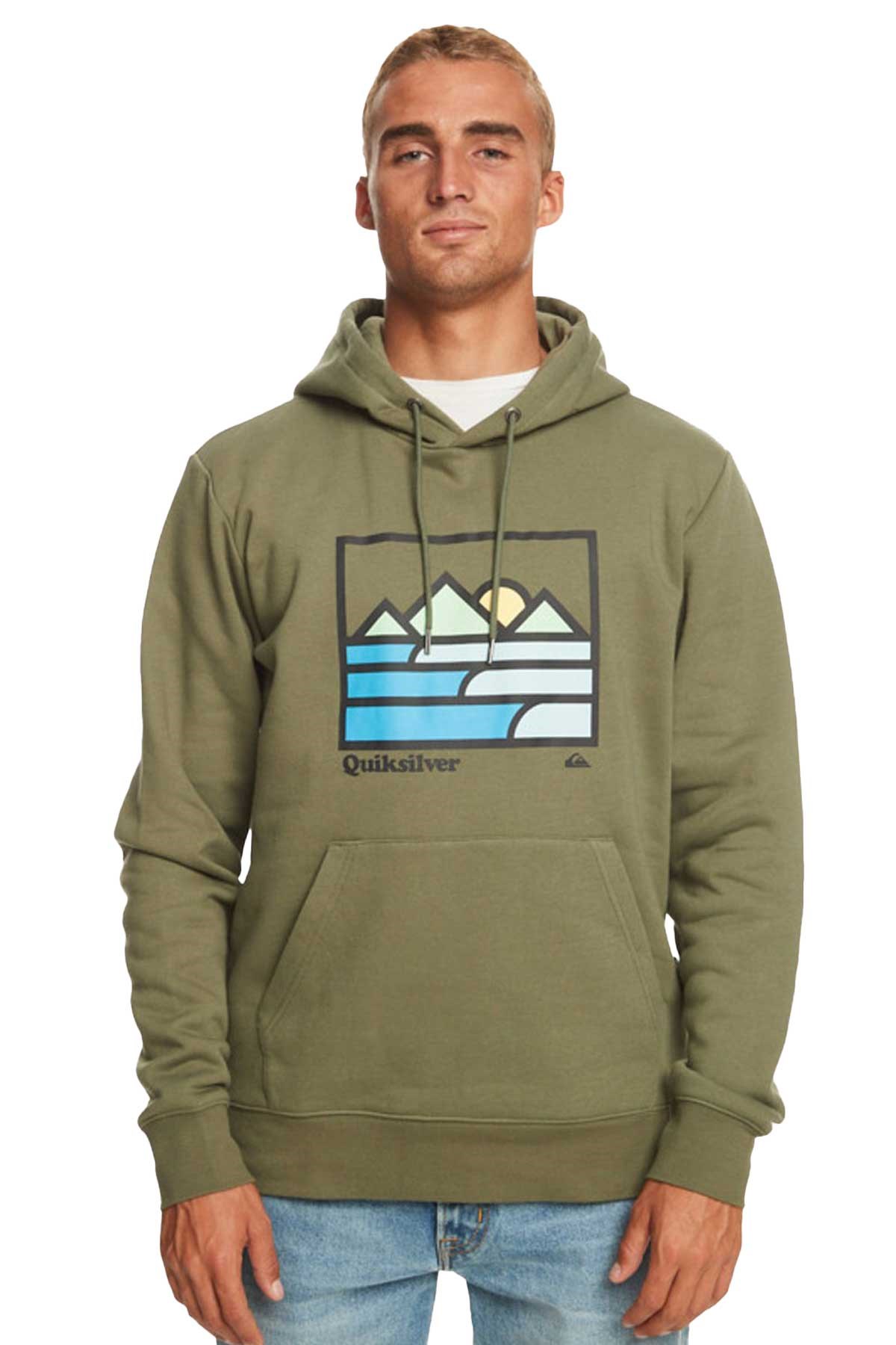 Quiksilver Landscape Lines Erkek Sweatshirt EQYFT04832-17036 Yeşil