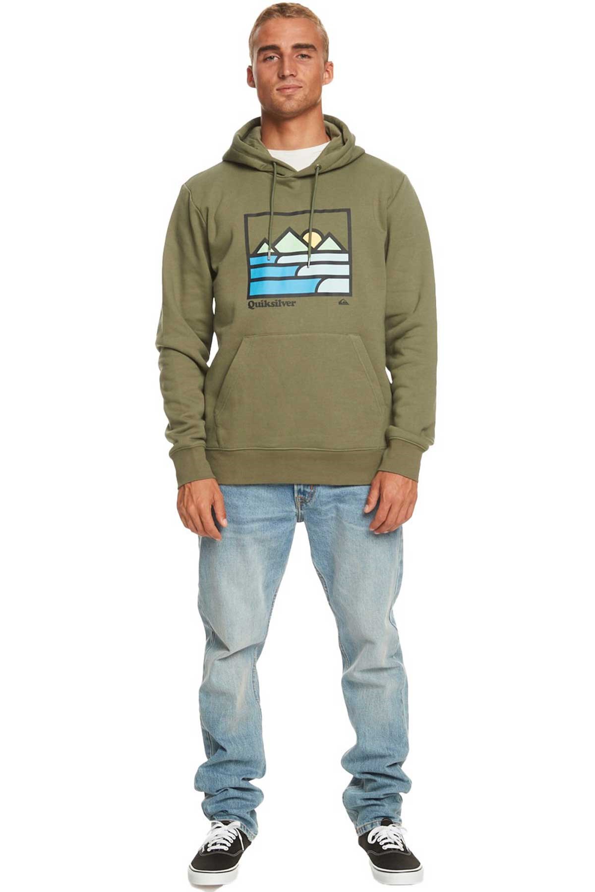 Quiksilver Landscape Lines Erkek Sweatshirt EQYFT04832-17036 Yeşil