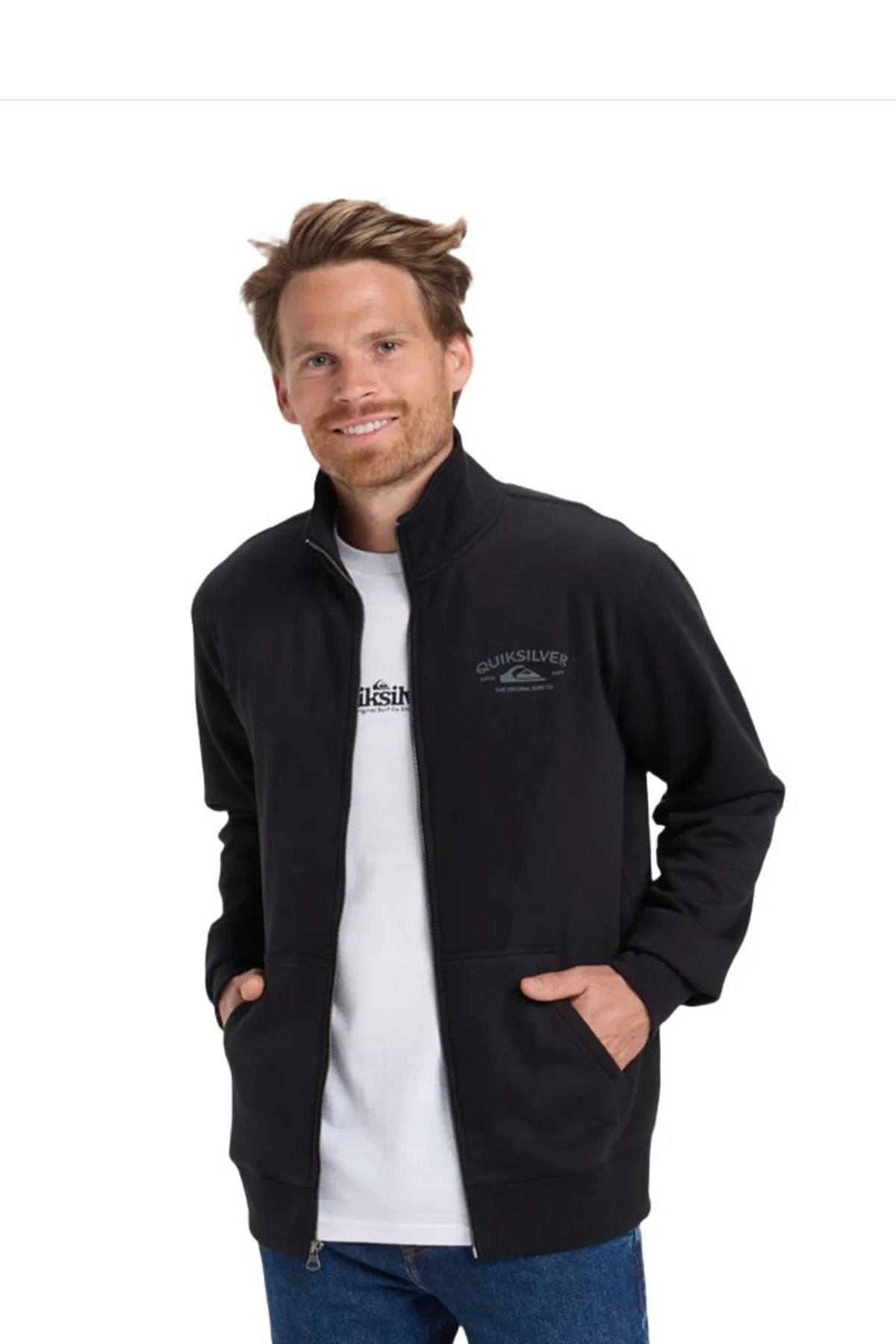 Quiksilver Zip Fleece Erkek Sweatshirt EQYFT05134-11793 Antrasit