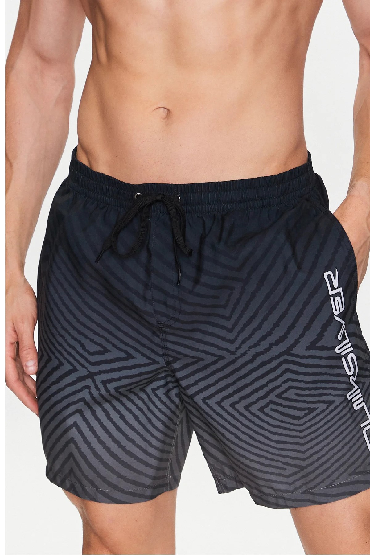Quiksilver Warped Logo 17 Erkek Deniz Şortu EQYJV04000-KVJ6 Siyah
