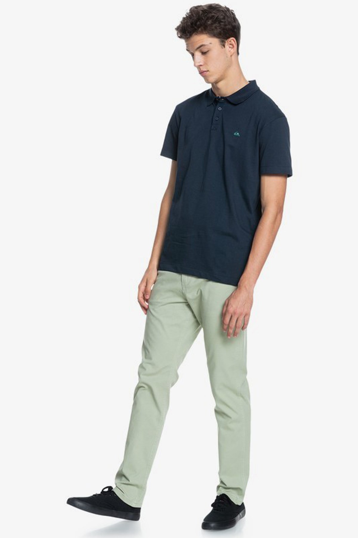 Quiksilver Essentials Erkek Polo Yaka Tişört EQYKT04094-BYJ0 Lacivert