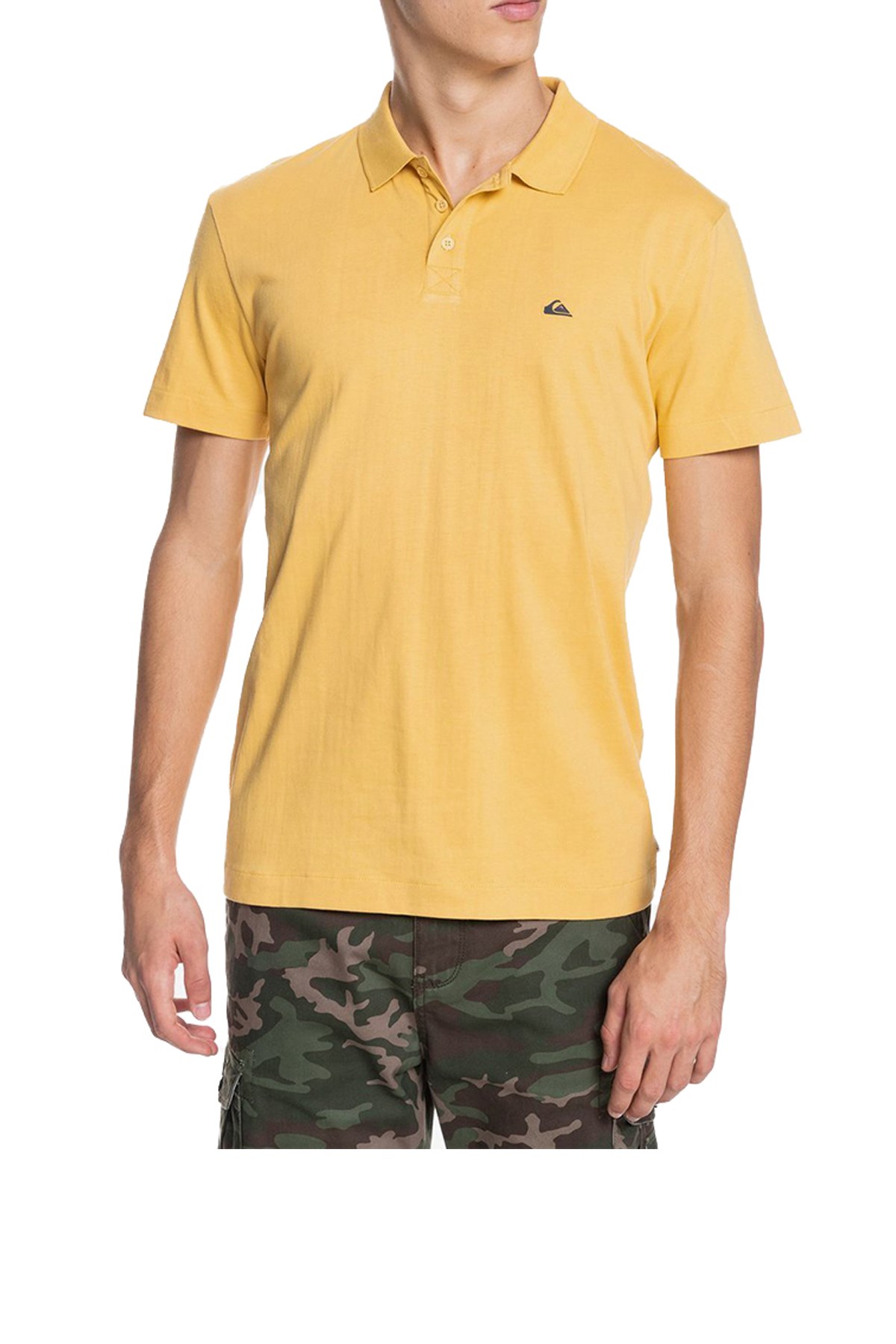 Quiksilver Essentials Erkek Polo Yaka Tişört EQYKT04094-YHP0 Gri