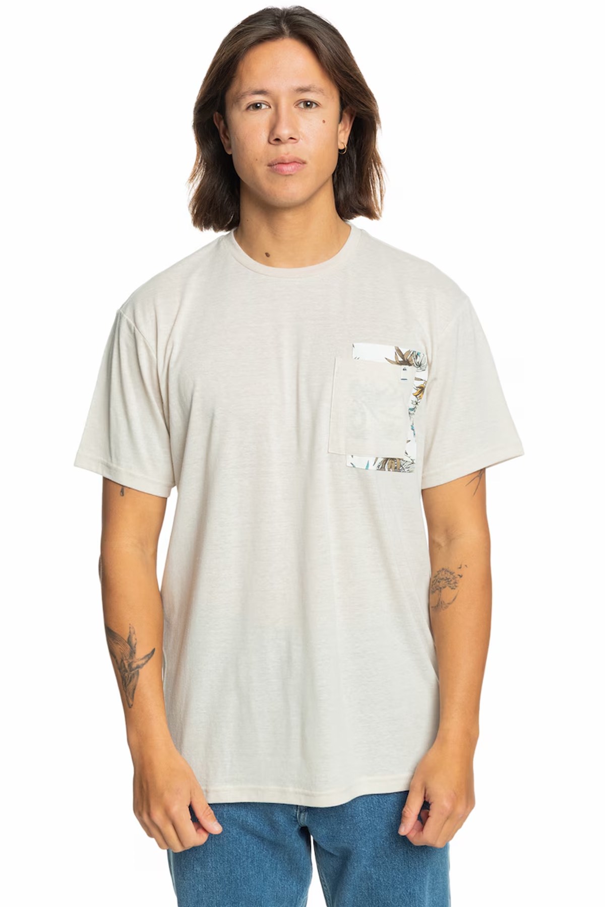Quiksilver Behind Wave Erkek Tişört EQYKT04336-11492 Krem