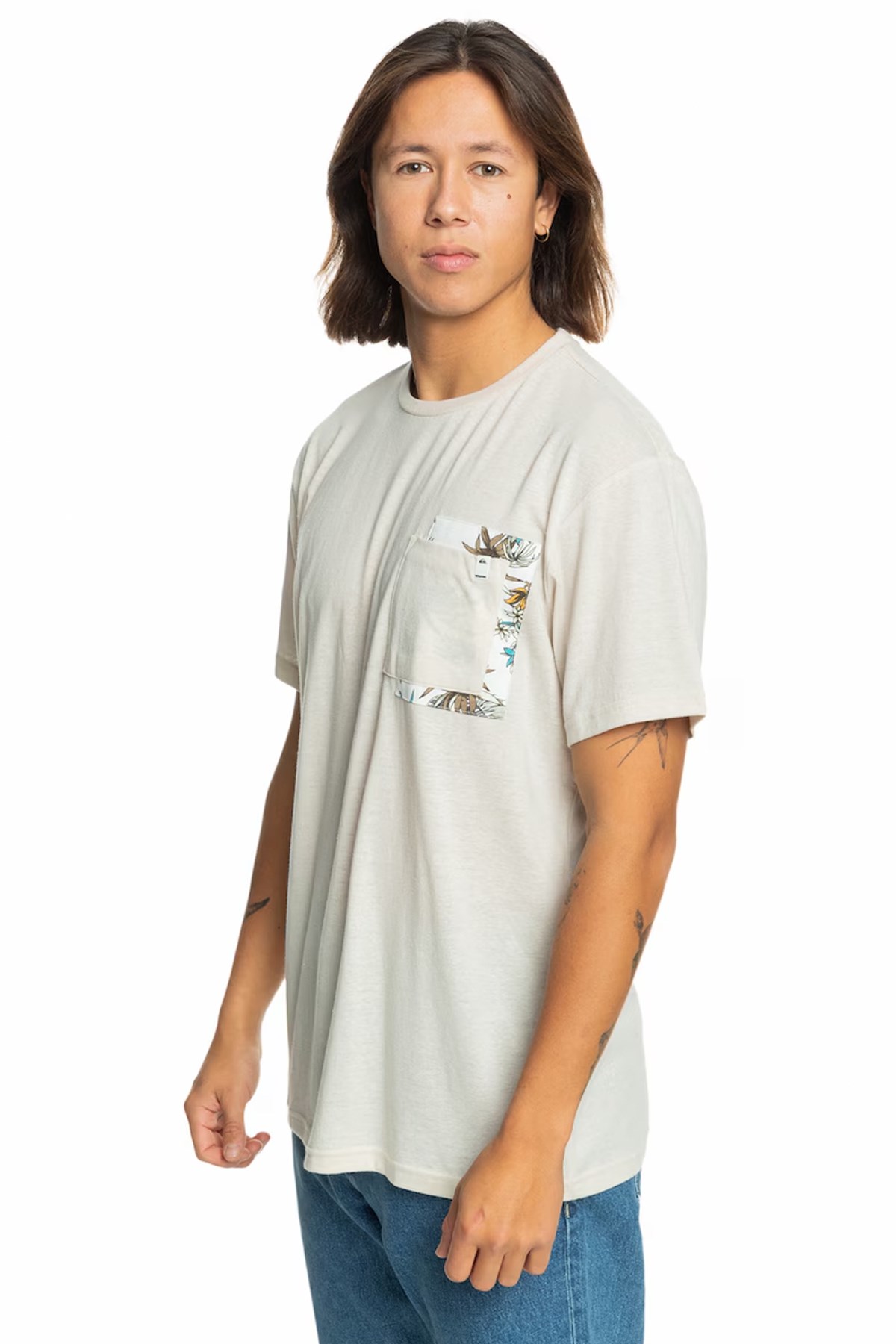 Quiksilver Behind Wave Erkek Tişört EQYKT04336-11492 Krem