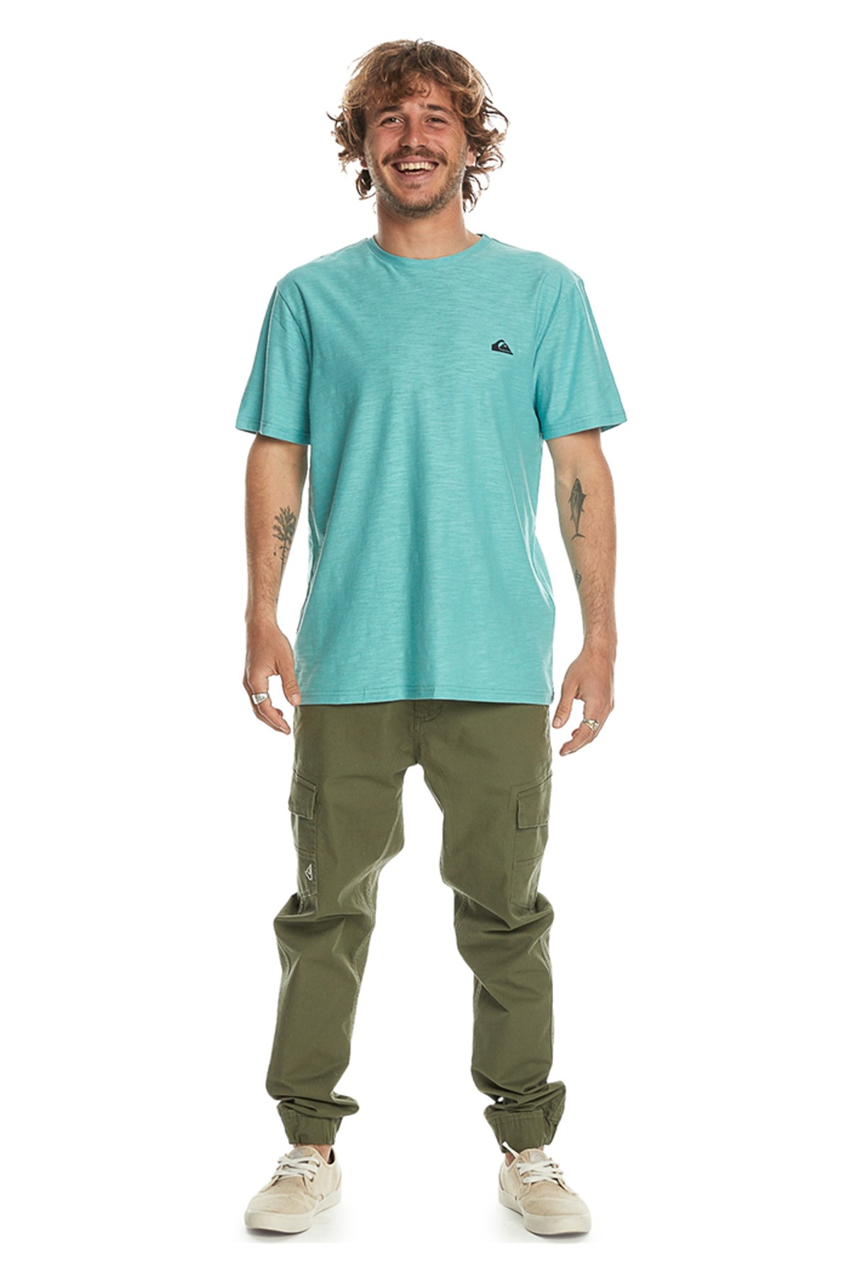 Quiksilver Slub Roundneck Erkek Tişört EQYKT04337-BHA0 Mavi