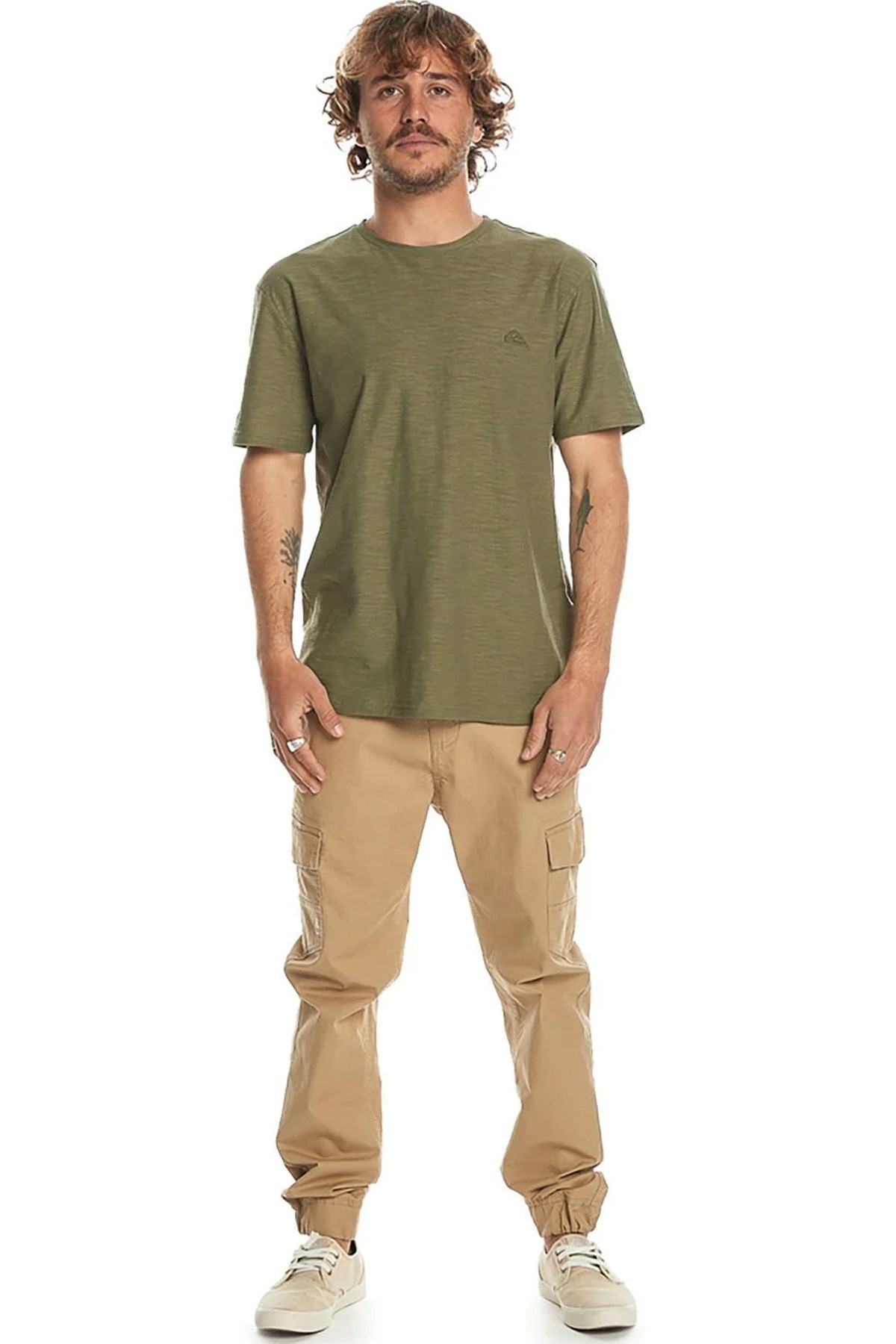 Quiksilver Slub Roundneck Erkek Tişört EQYKT04337-GPH0 Yeşil