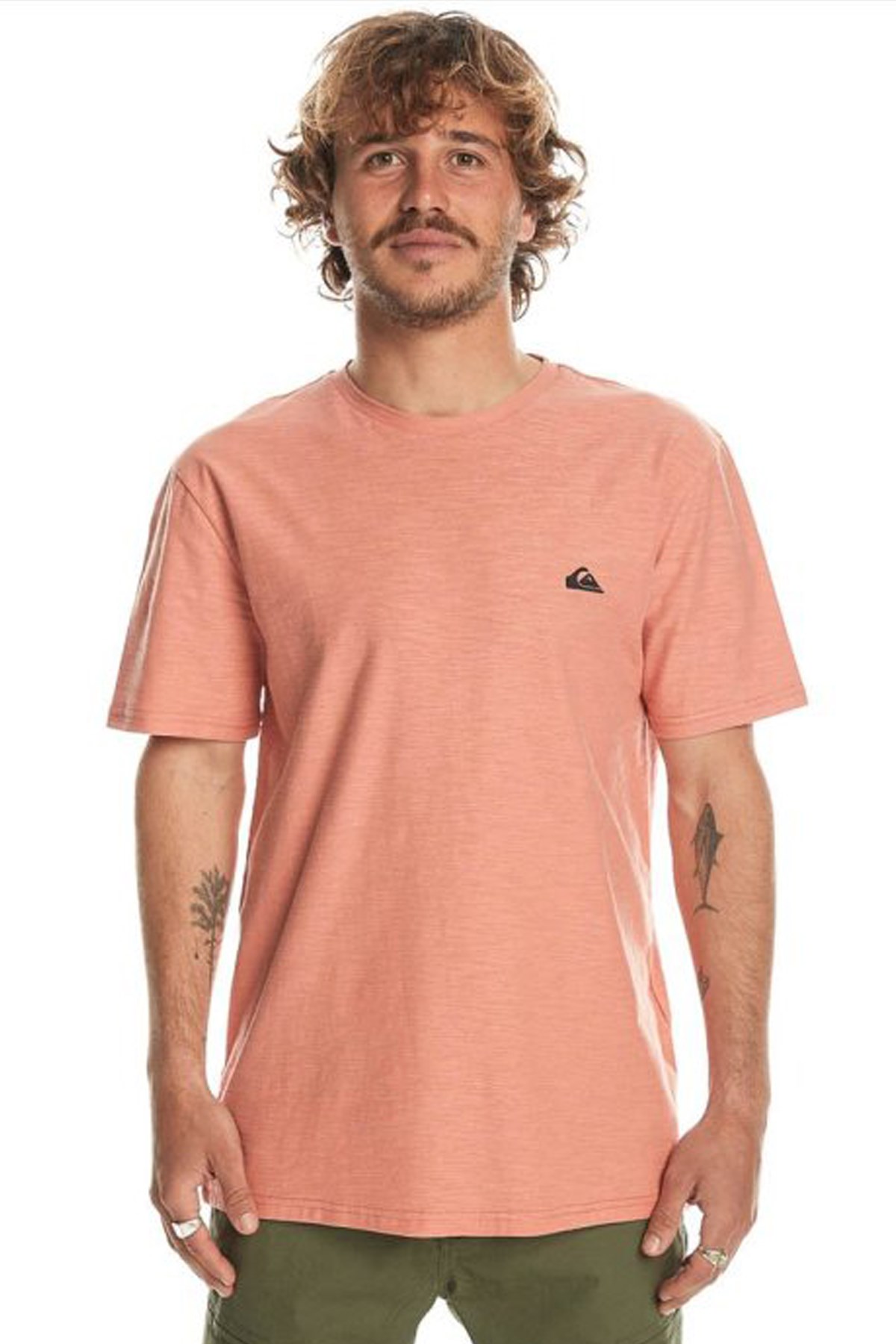 Quiksilver Slub Roundneck Erkek Tişört EQYKT04337-MJR0 Turuncu