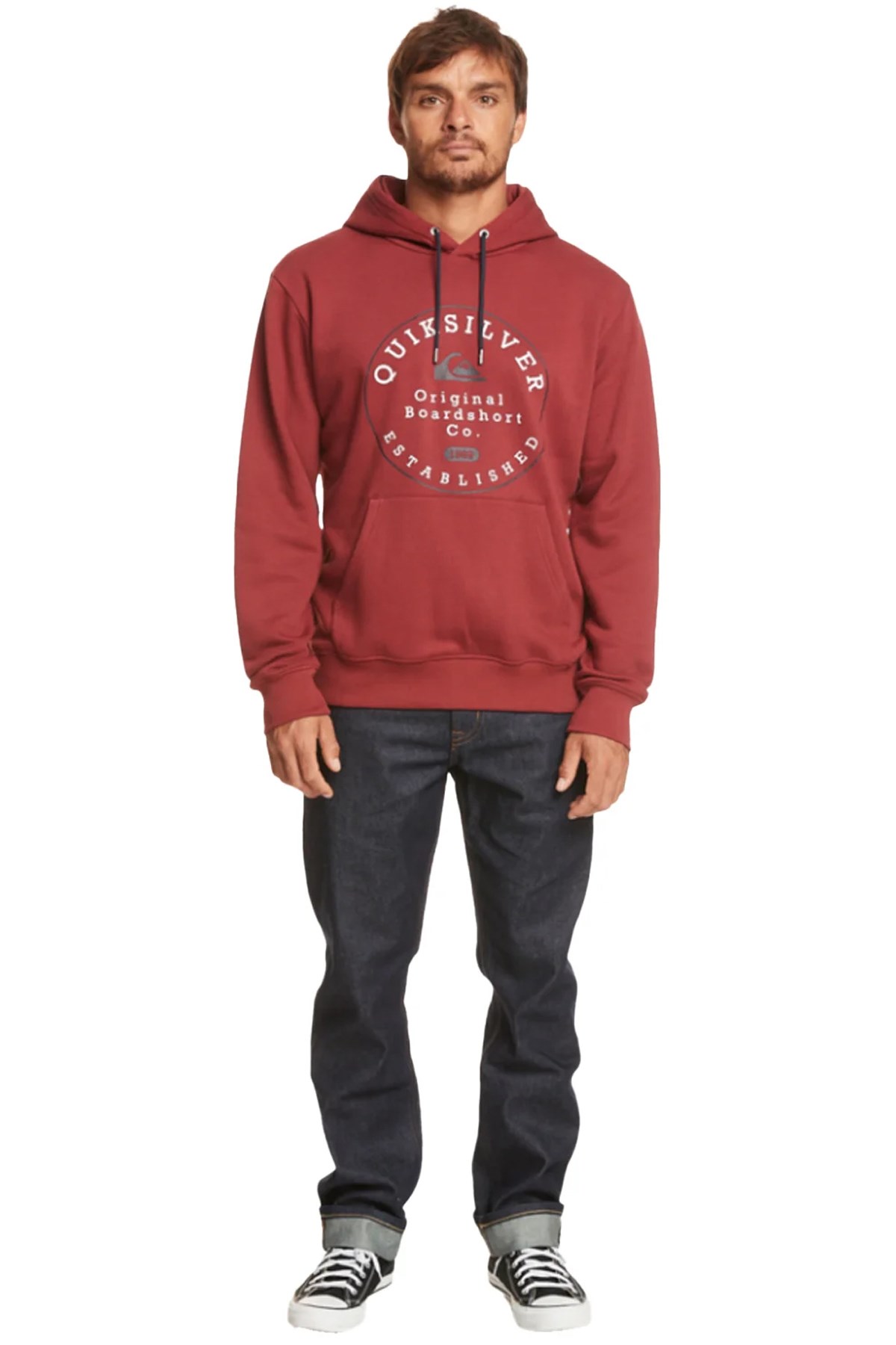 Quiksilver Circle Trim Hood Erkek Sweatshirt EQYSF03150-25333 Kırmızı