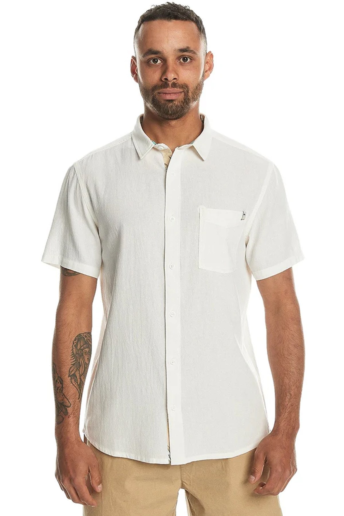 Quiksilver Time Box Erkek Gömlek EQYWT04558-WBK0 Beyaz