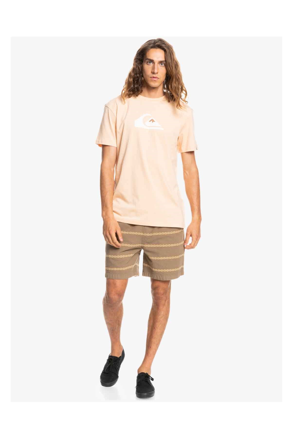 Quiksilver Comp Logo Erkek Tişört EQYZT06534 Ekru