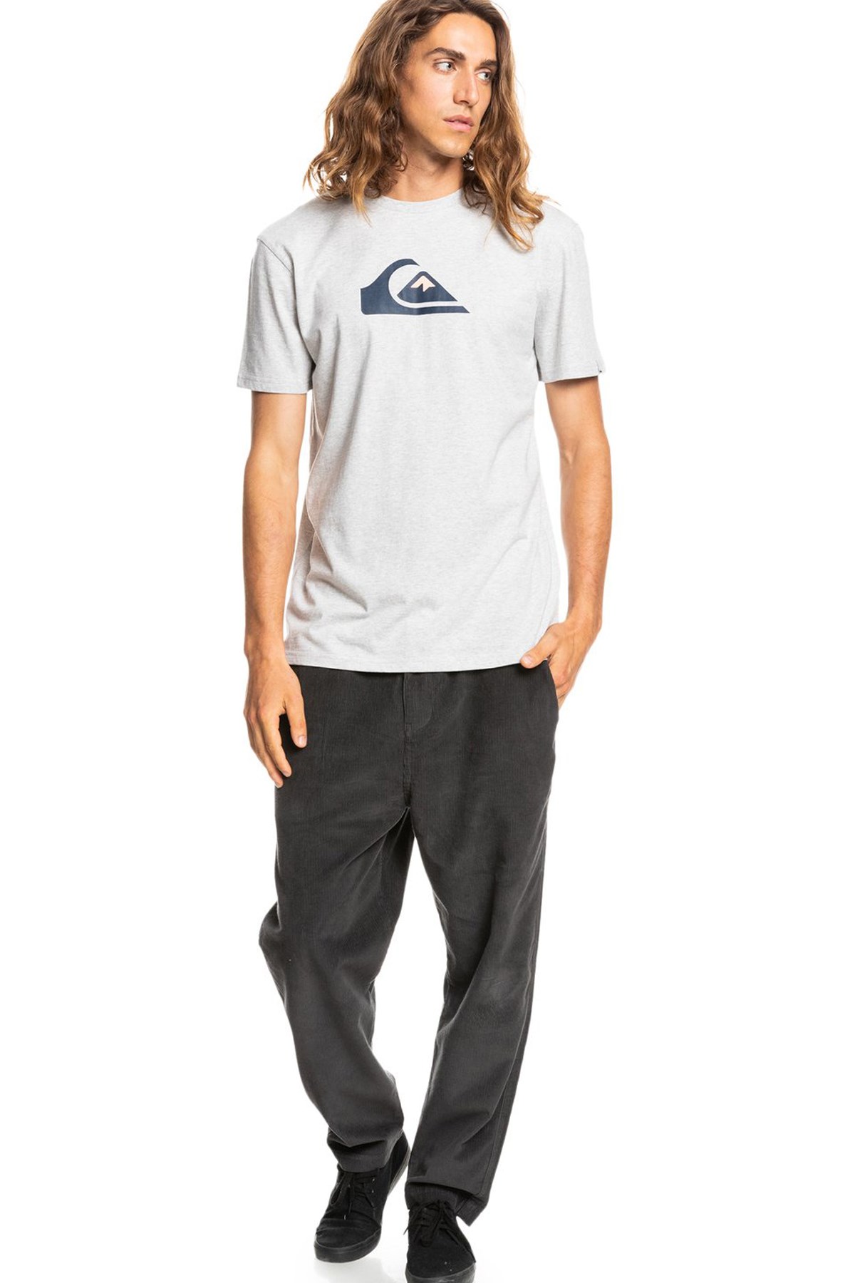 Quiksilver Comp Logo Erkek Tişört EQYZT06534 Gri