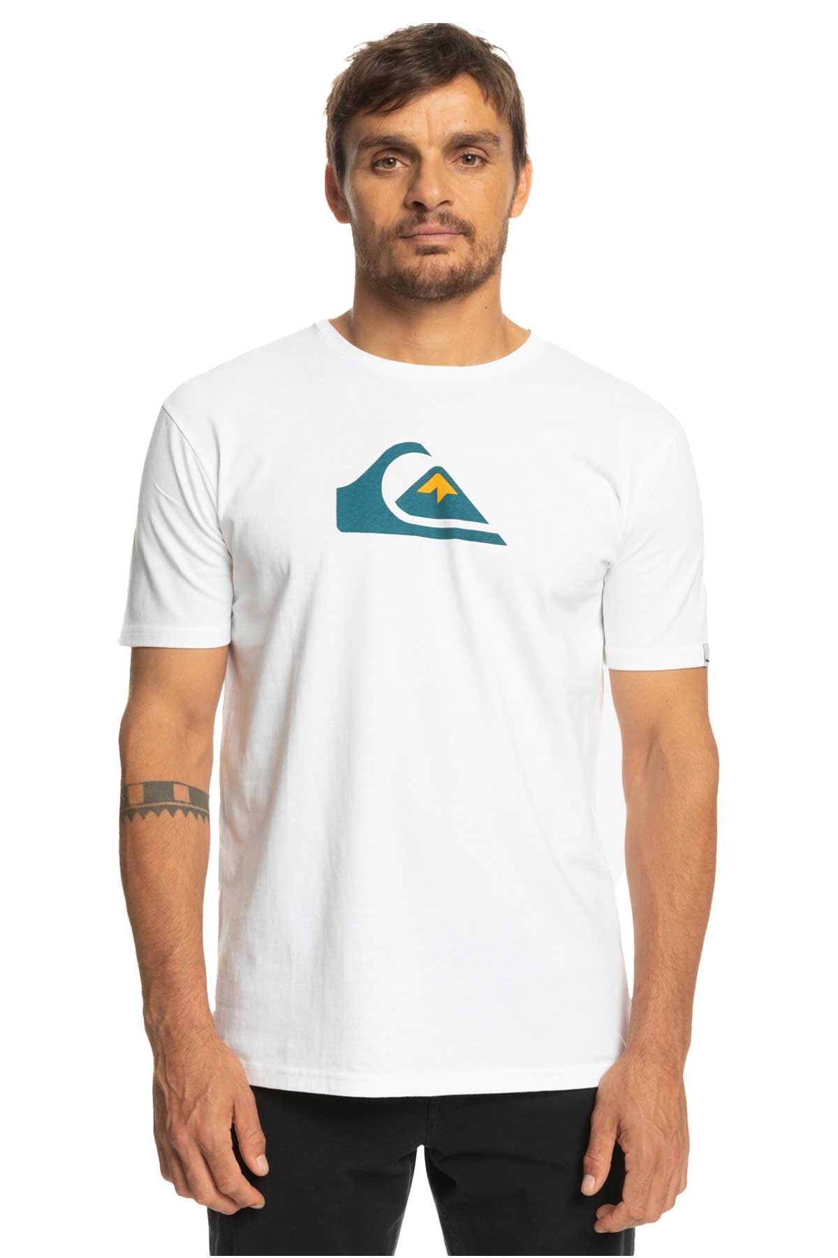 Quiksilver Complogo Erkek Tişört EQYZT06534-WBB0 Beyaz