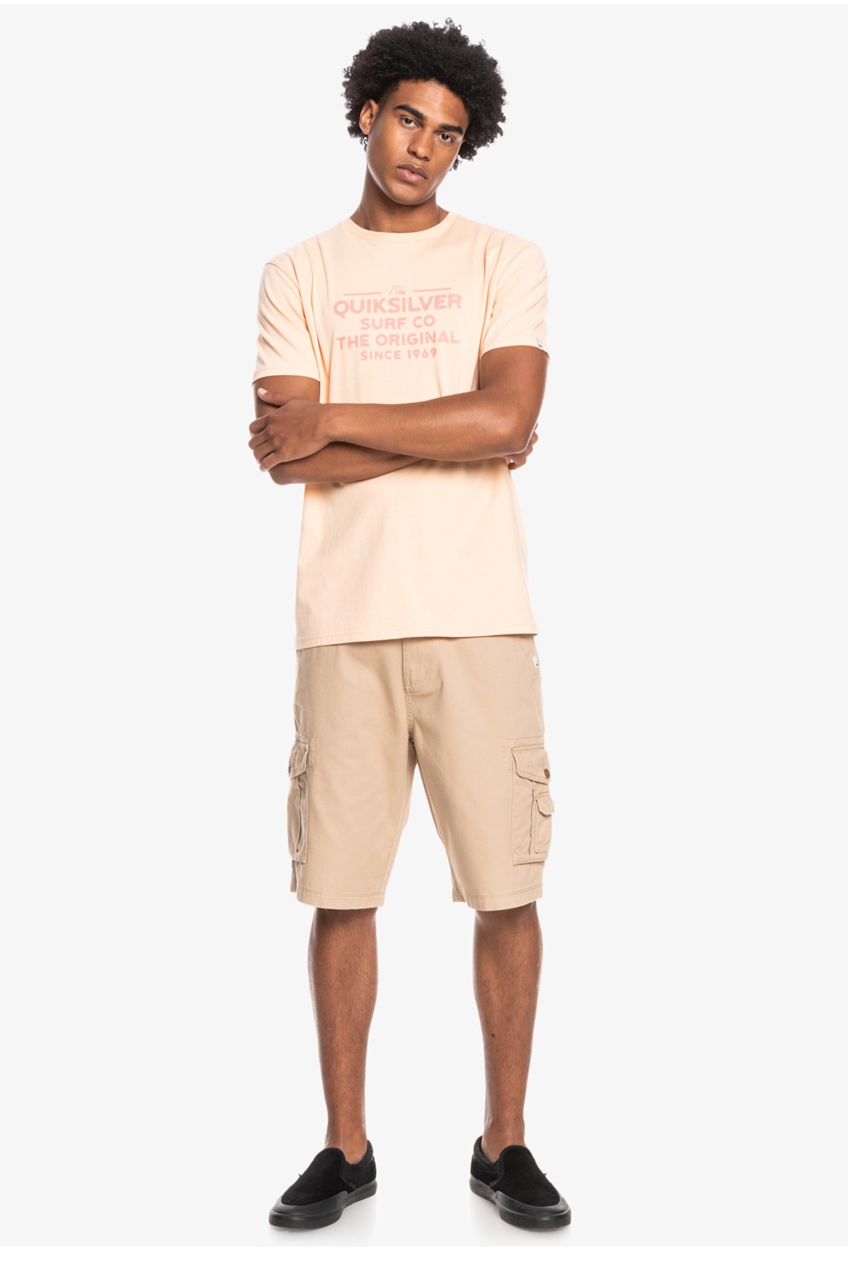 Quiksilver Feeding Line Erkek Tişört EQYZT06659 Ekru
