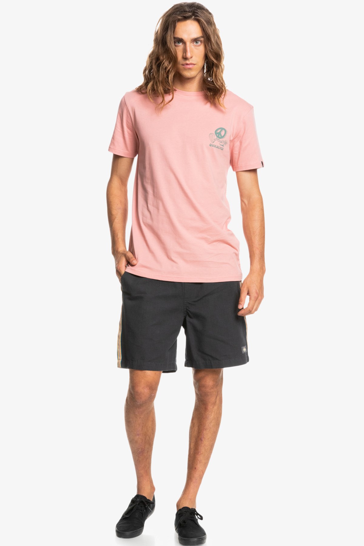 Quiksilver New World Erkek Tişört EQYZT06661 Pembe