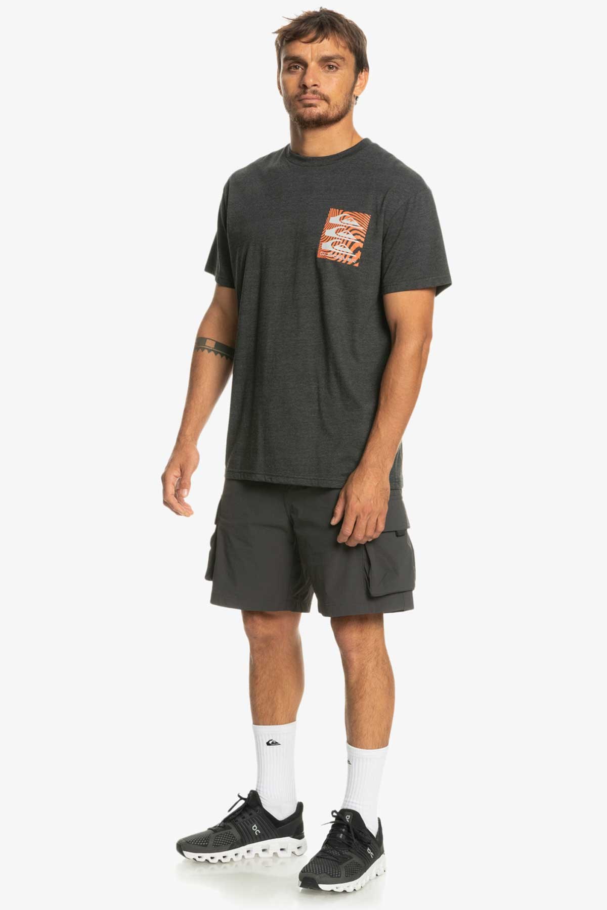 Quiksilver Warped Patterns Erkek Tişört EQYZT07205-KTA0 Antrasit