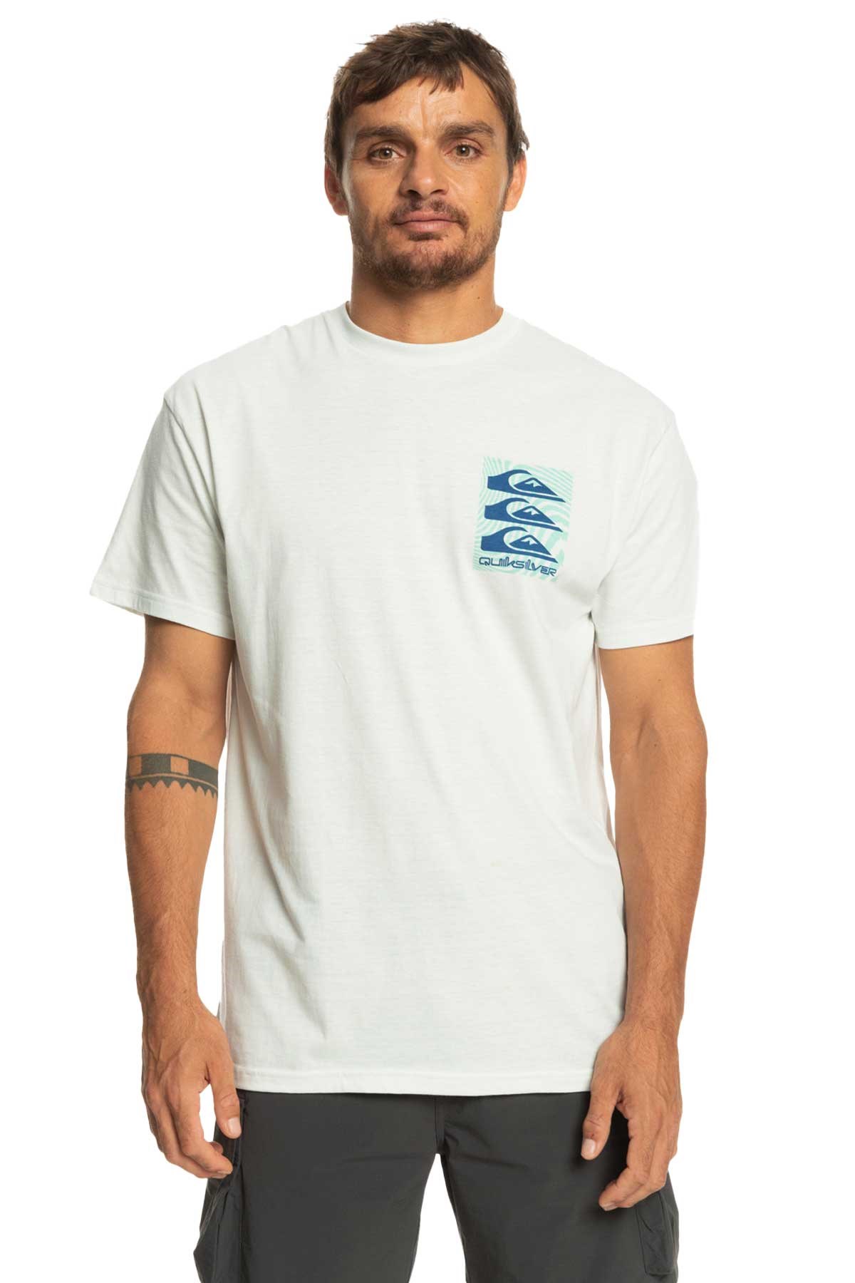 Quiksilver Warped Patterns Erkek Tişört EQYZT07205-WBK0 Beyaz