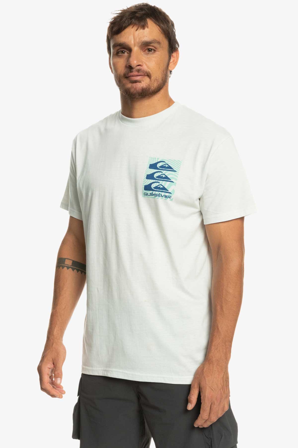 Quiksilver Warped Patterns Erkek Tişört EQYZT07205-WBK0 Beyaz
