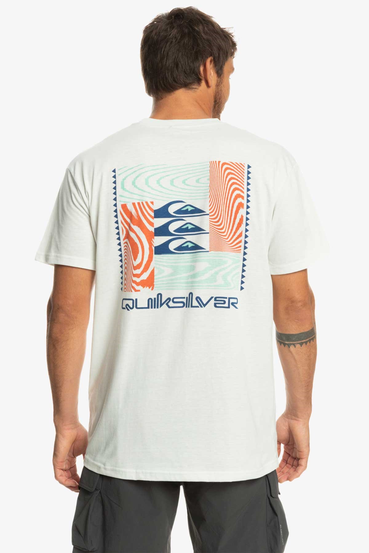 Quiksilver Warped Patterns Erkek Tişört EQYZT07205-WBK0 Beyaz