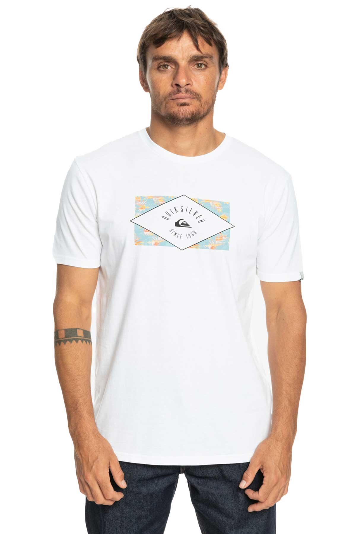 Quiksilver Circledline Erkek Tişört EQYZT07228-WBB0 Beyaz