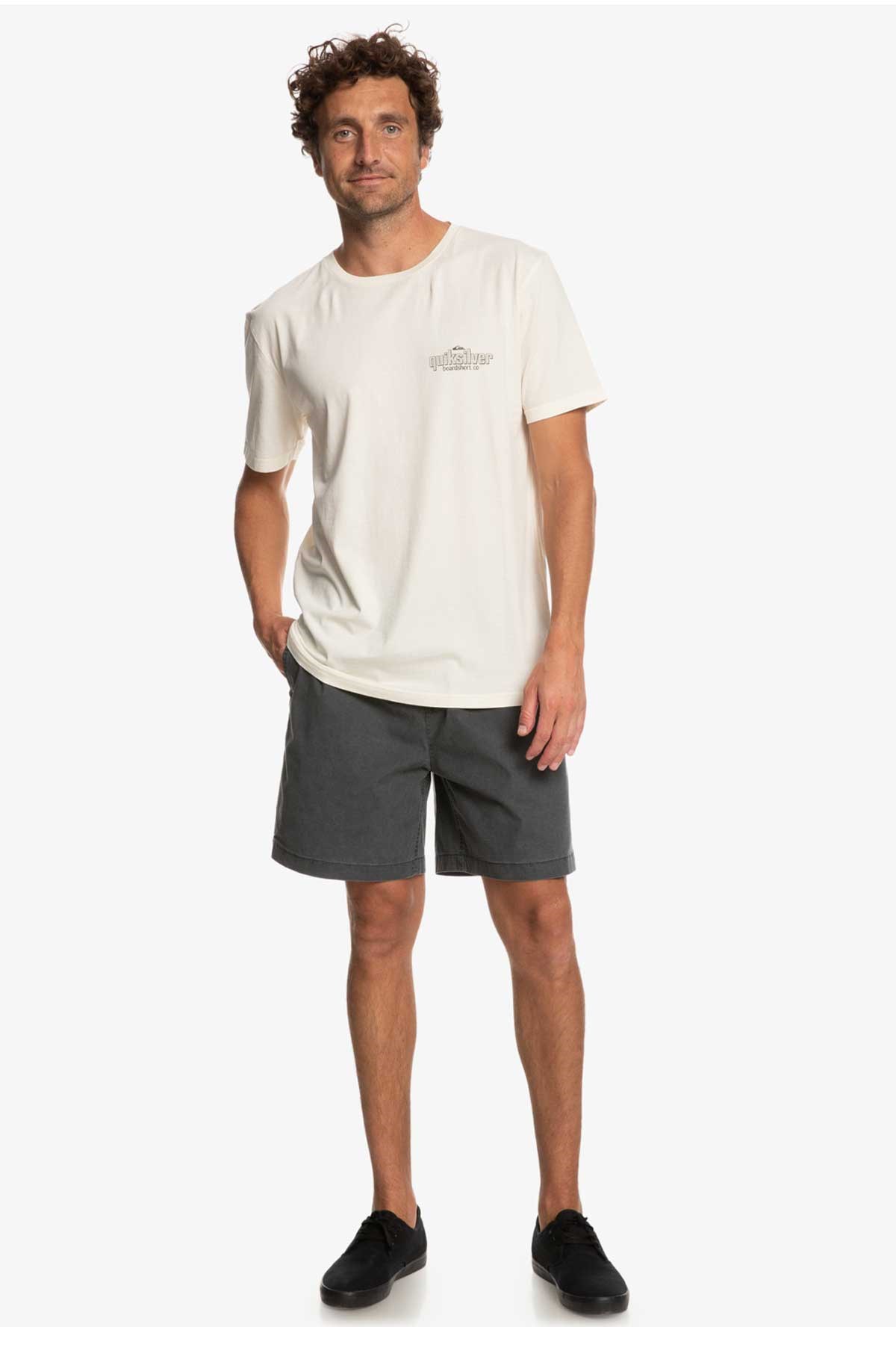 Quiksilver Quikwords Erkek Tişört EQYZT07263-WDW0 Krem