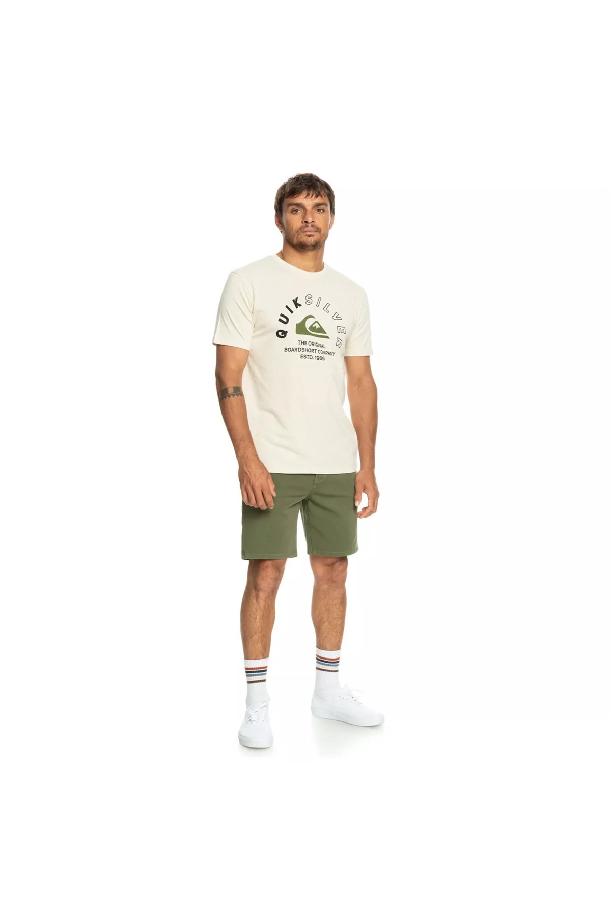 Quiksilver Mixedsignals Erkek Tişört EQYZT07276-WDW0 Krem