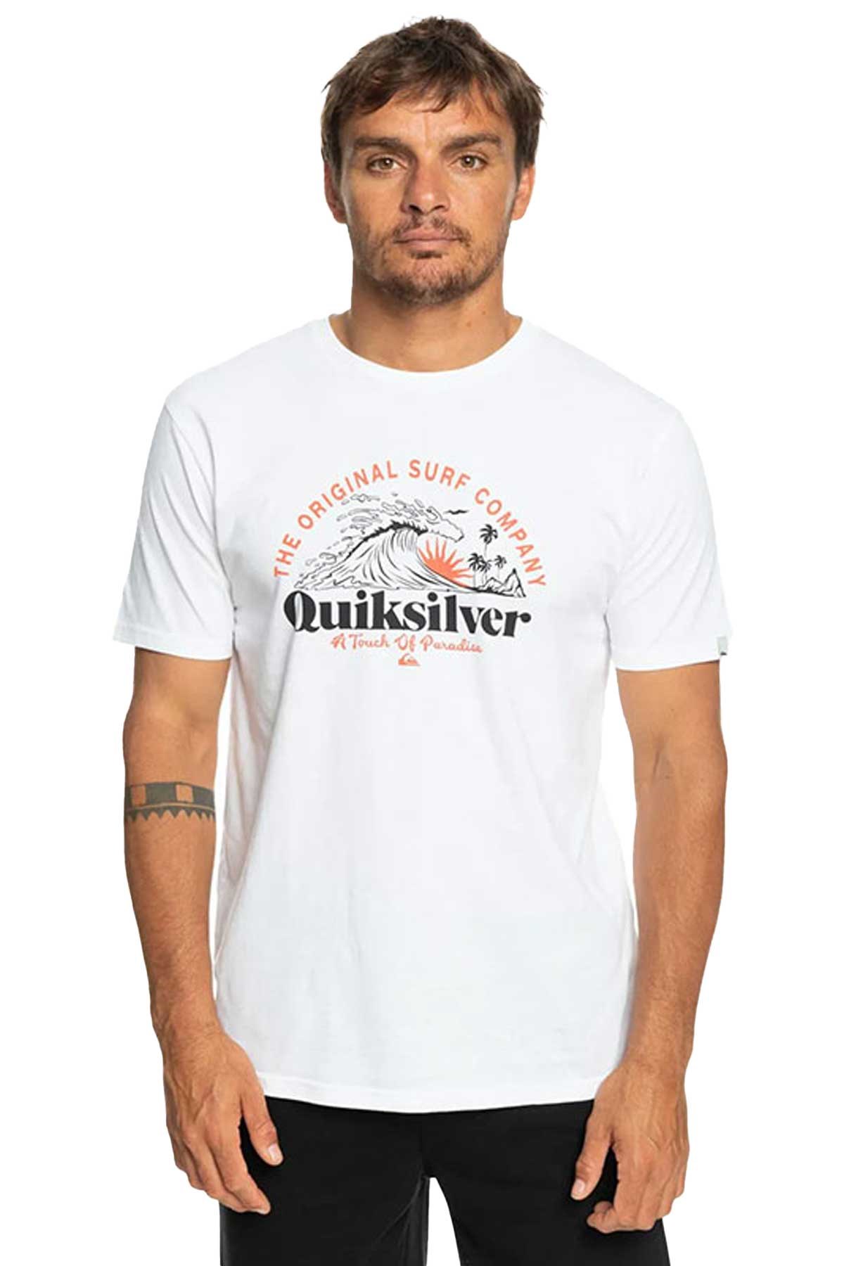 Quiksilver Sunsetwave Erkek Tişört EQYZT07277-WBB0 Beyaz