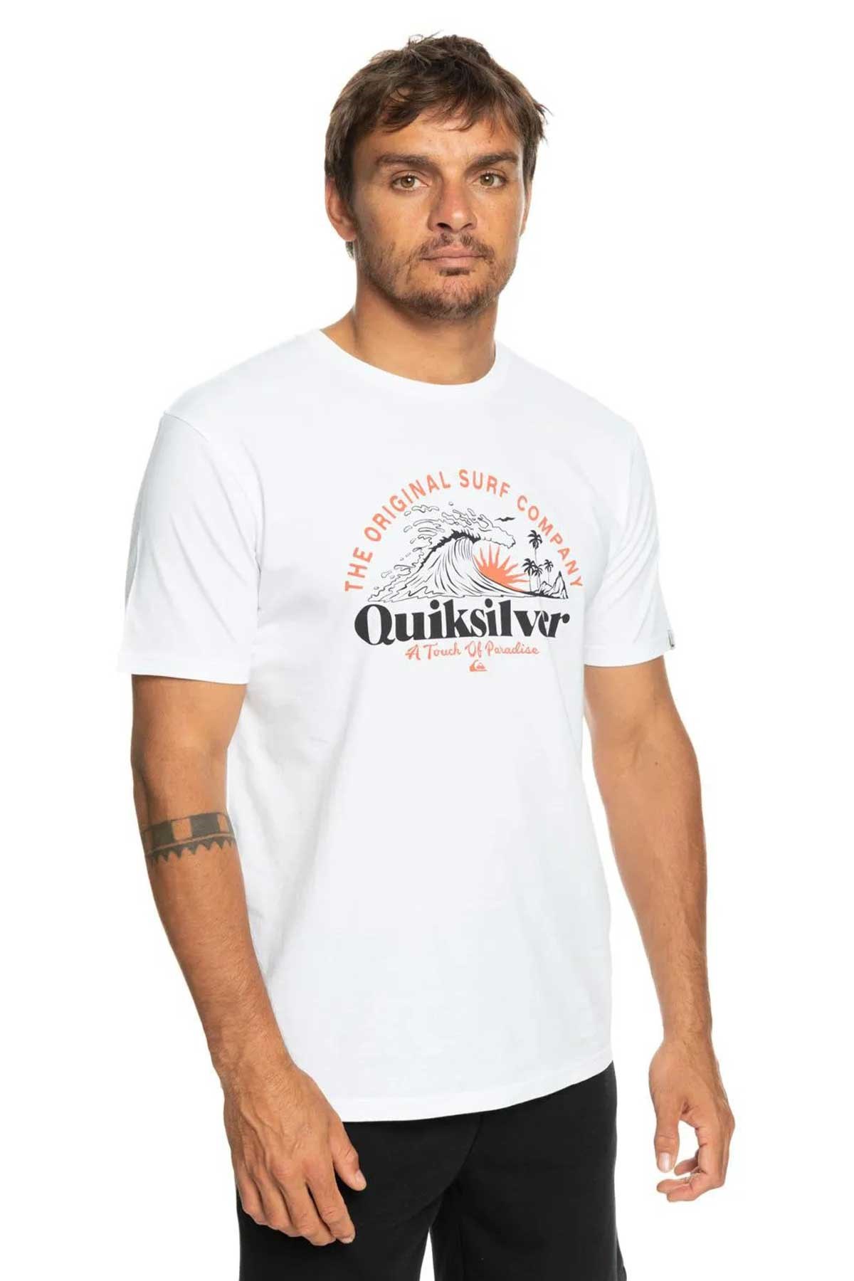 Quiksilver Sunsetwave Erkek Tişört EQYZT07277-WBB0 Beyaz