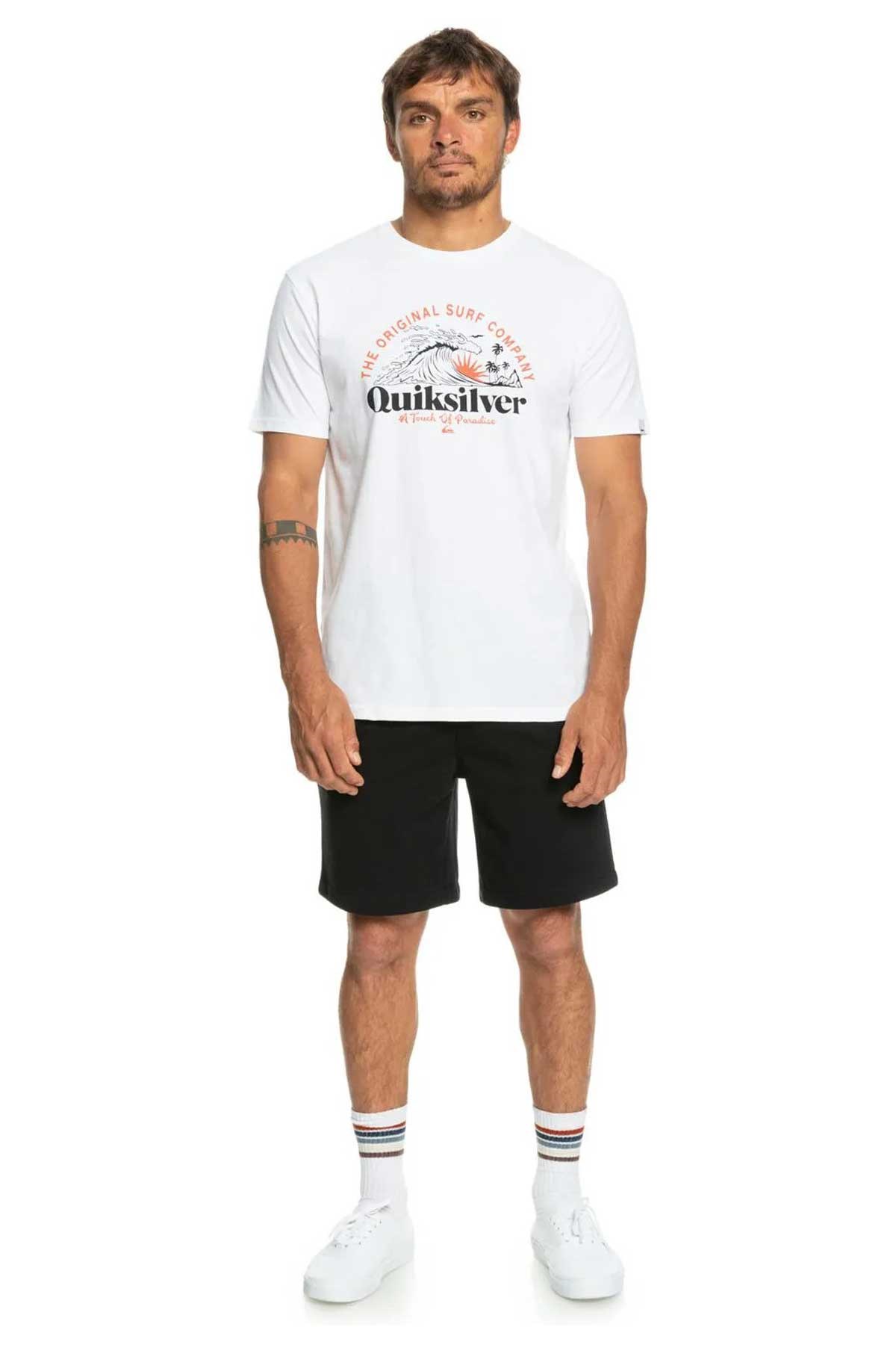 Quiksilver Sunsetwave Erkek Tişört EQYZT07277-WBB0 Beyaz