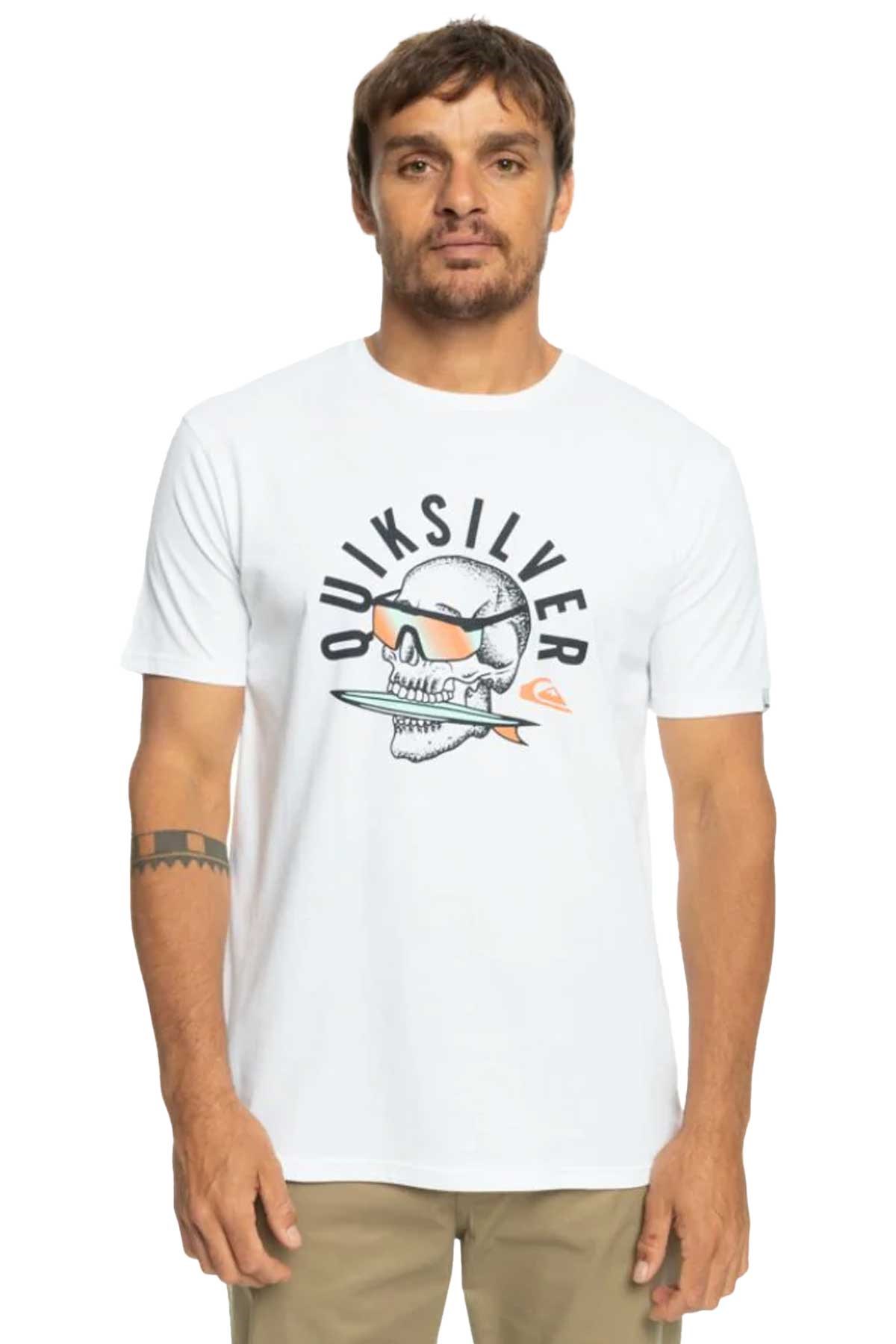 Quiksilver Qsrockinskull Erkek Tişört EQYZT07278-WBB0 Beyaz