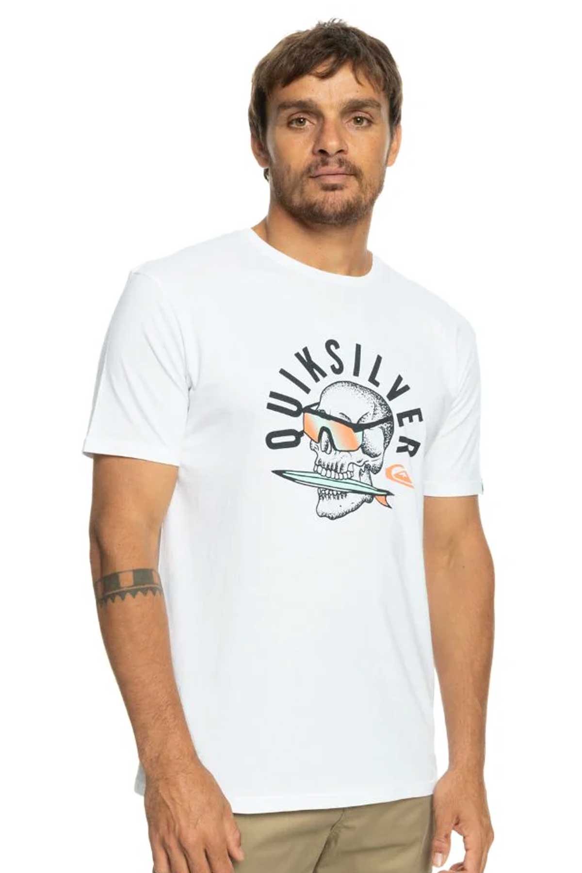 Quiksilver Qsrockinskull Erkek Tişört EQYZT07278-WBB0 Beyaz