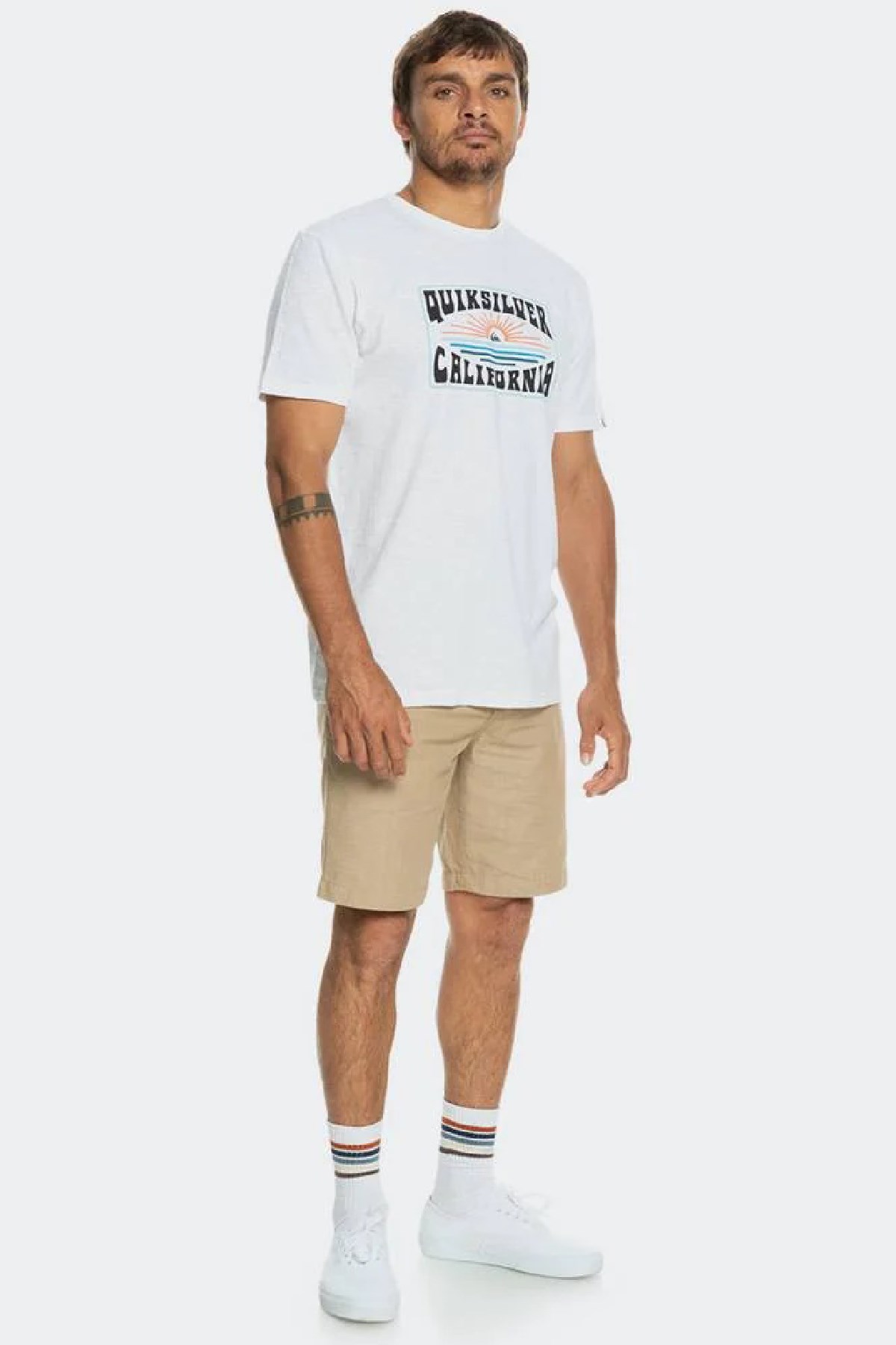 Quiksilver California Dreamin Erkek Tişört EQYZT07281-WBB0 Beyaz