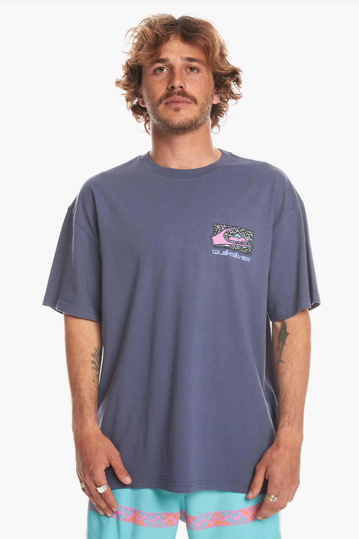 Quiksilver Spin Cycle Erkek Tişört EQYZT07653-15429 Mavi