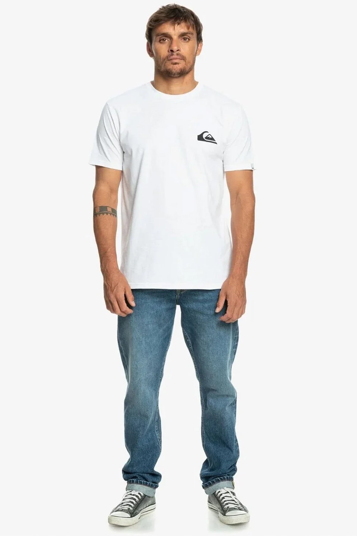 Quiksilver Mw Mini Logo Erkek Tişört EQYZT07657-10 Beyaz