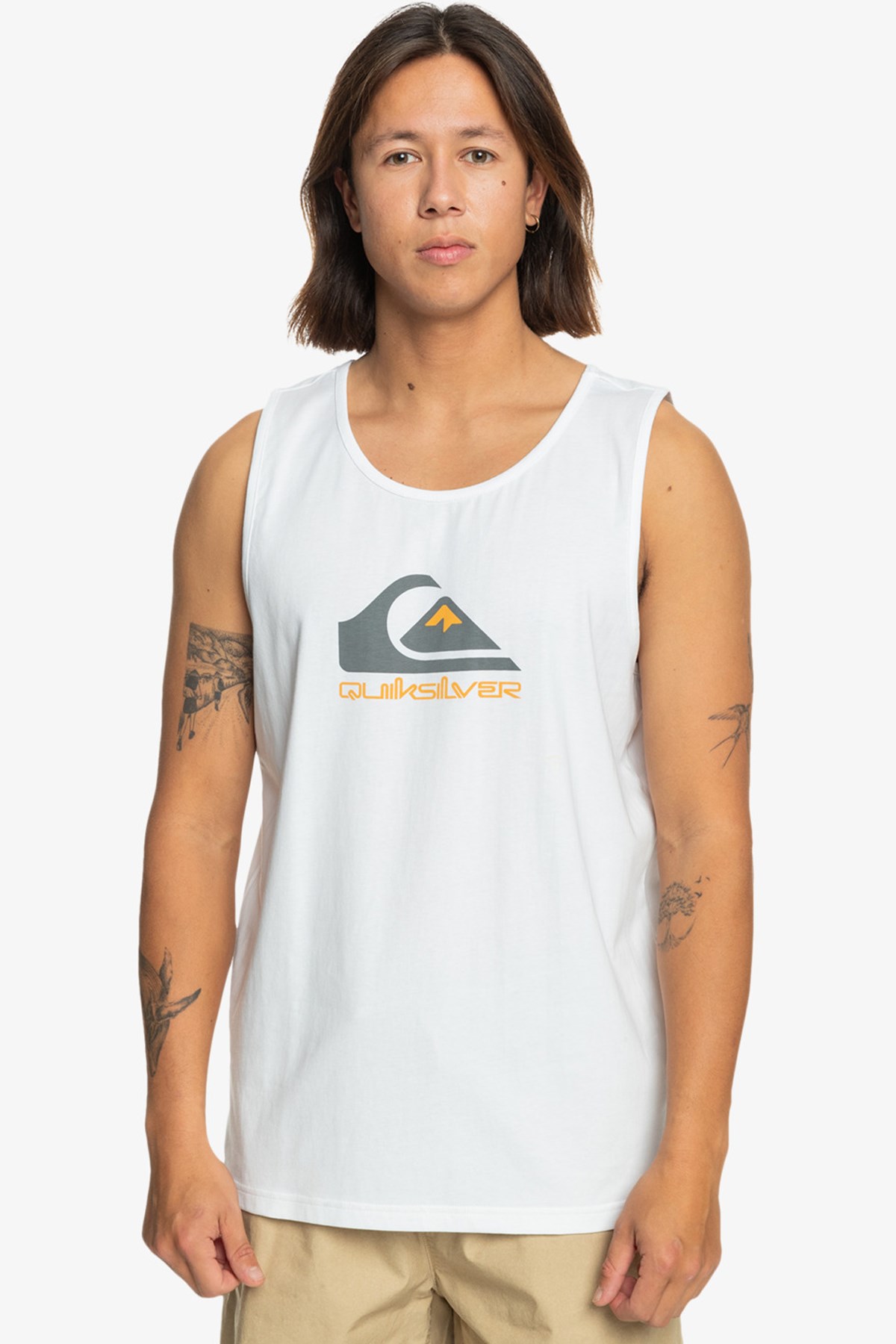 Quiksilver Comp Logo Tank Erkek Atlet EQYZT07661-10 Beyaz