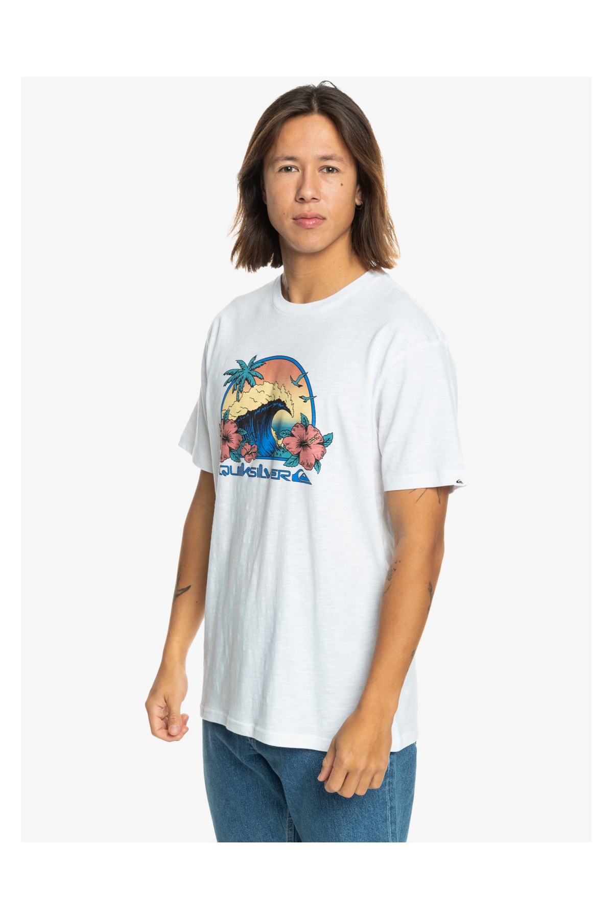 Quiksilver Riding Today Erkek Tişört EQYZT07676-10 Beyaz