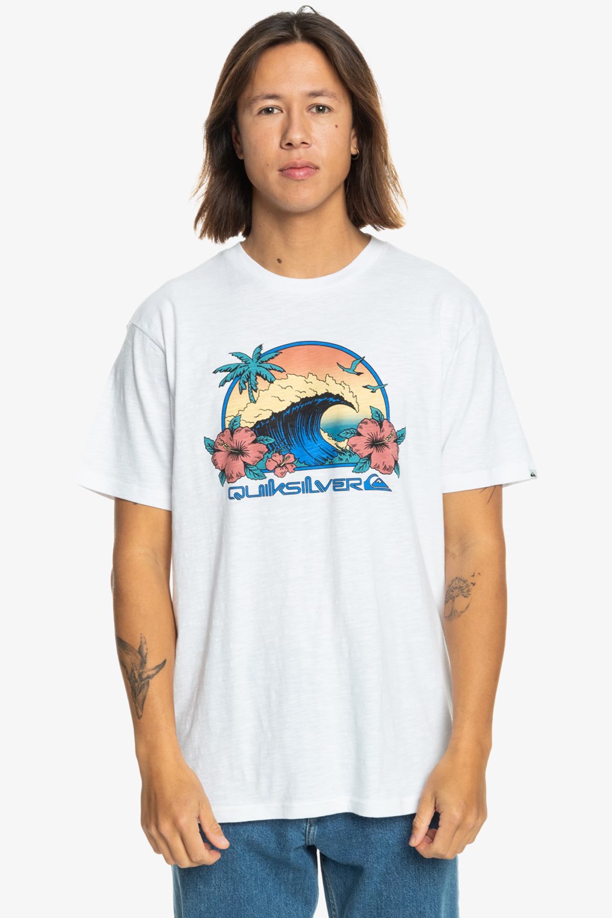 Quiksilver Riding Today Erkek Tişört EQYZT07676-10 Beyaz