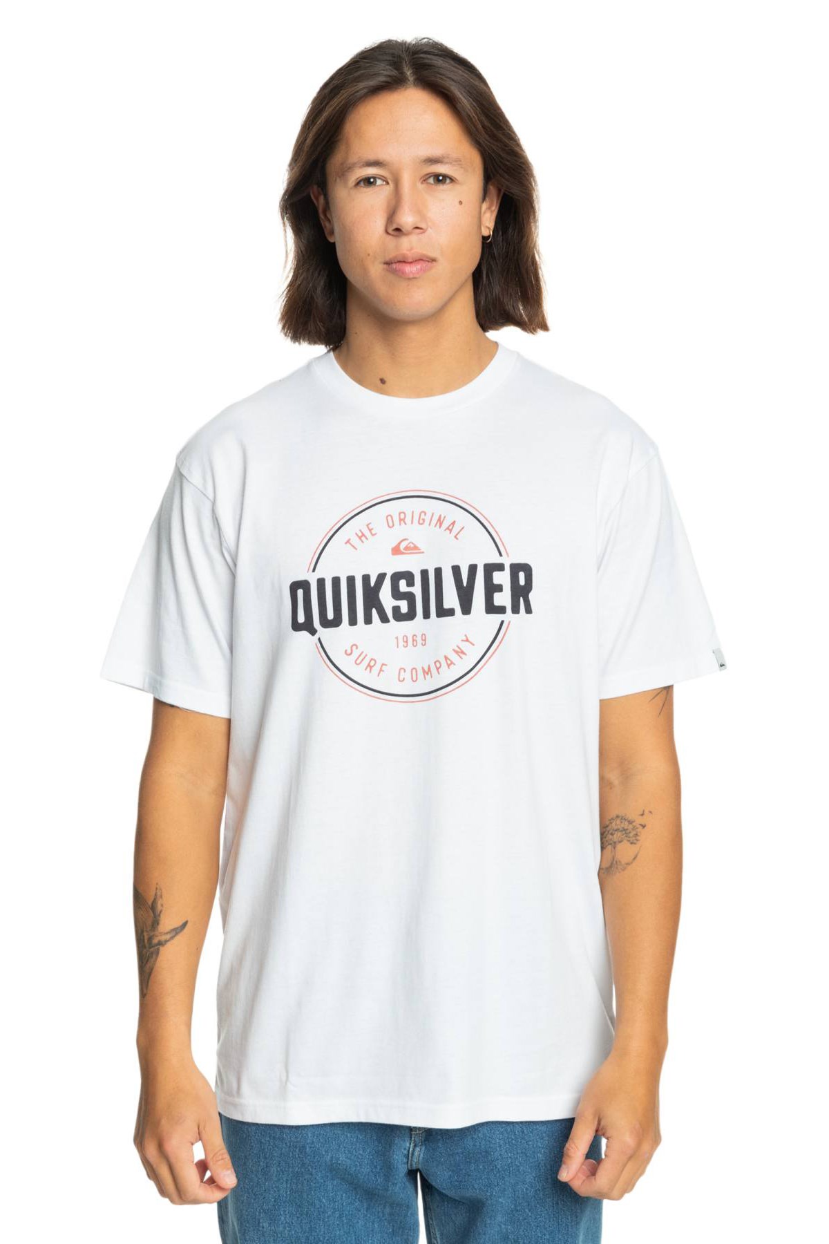 Quiksilver Circle Up Erkek Tişört EQYZT07680-10 Beyaz