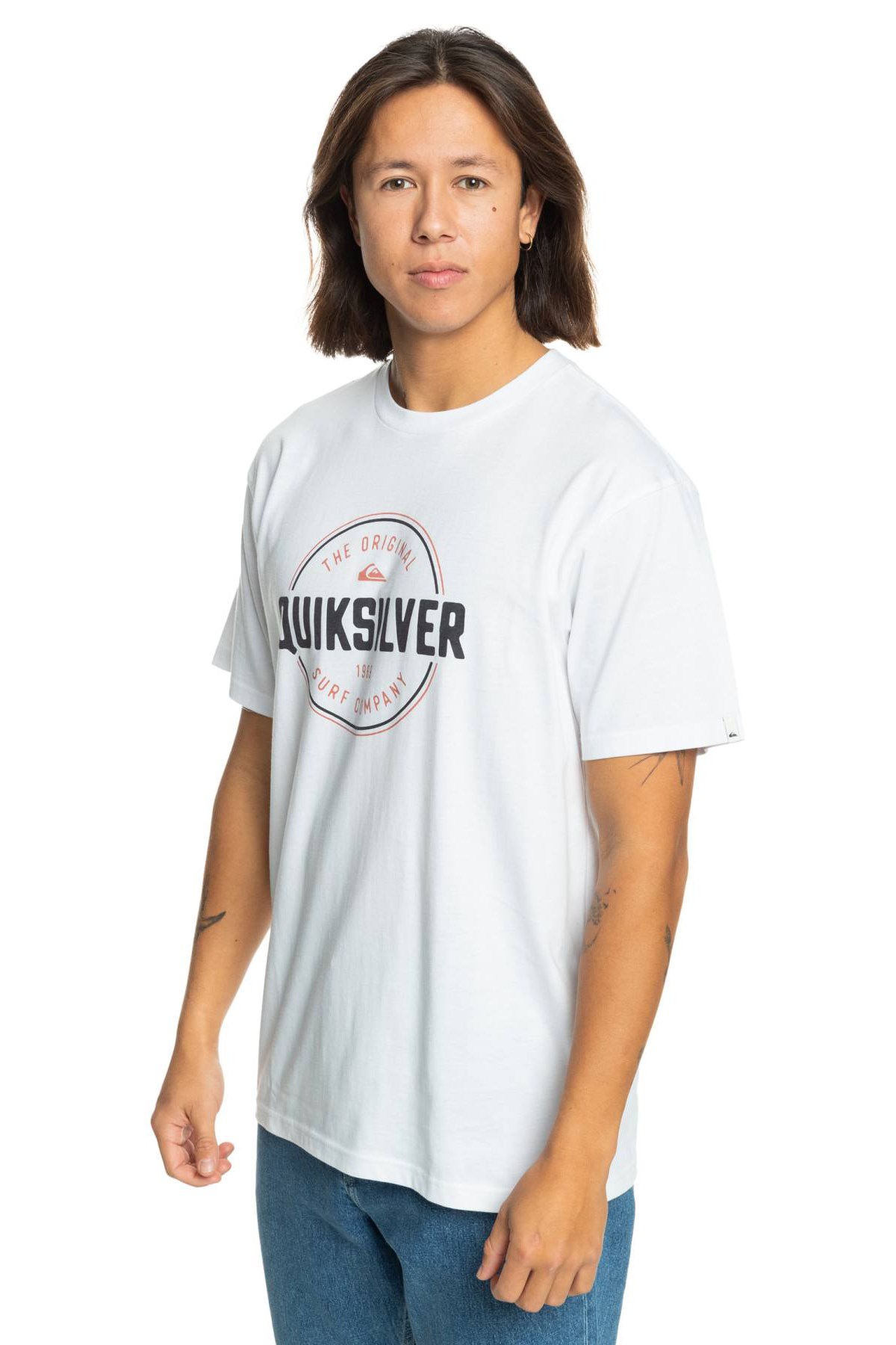 Quiksilver Circle Up Erkek Tişört EQYZT07680-10 Beyaz