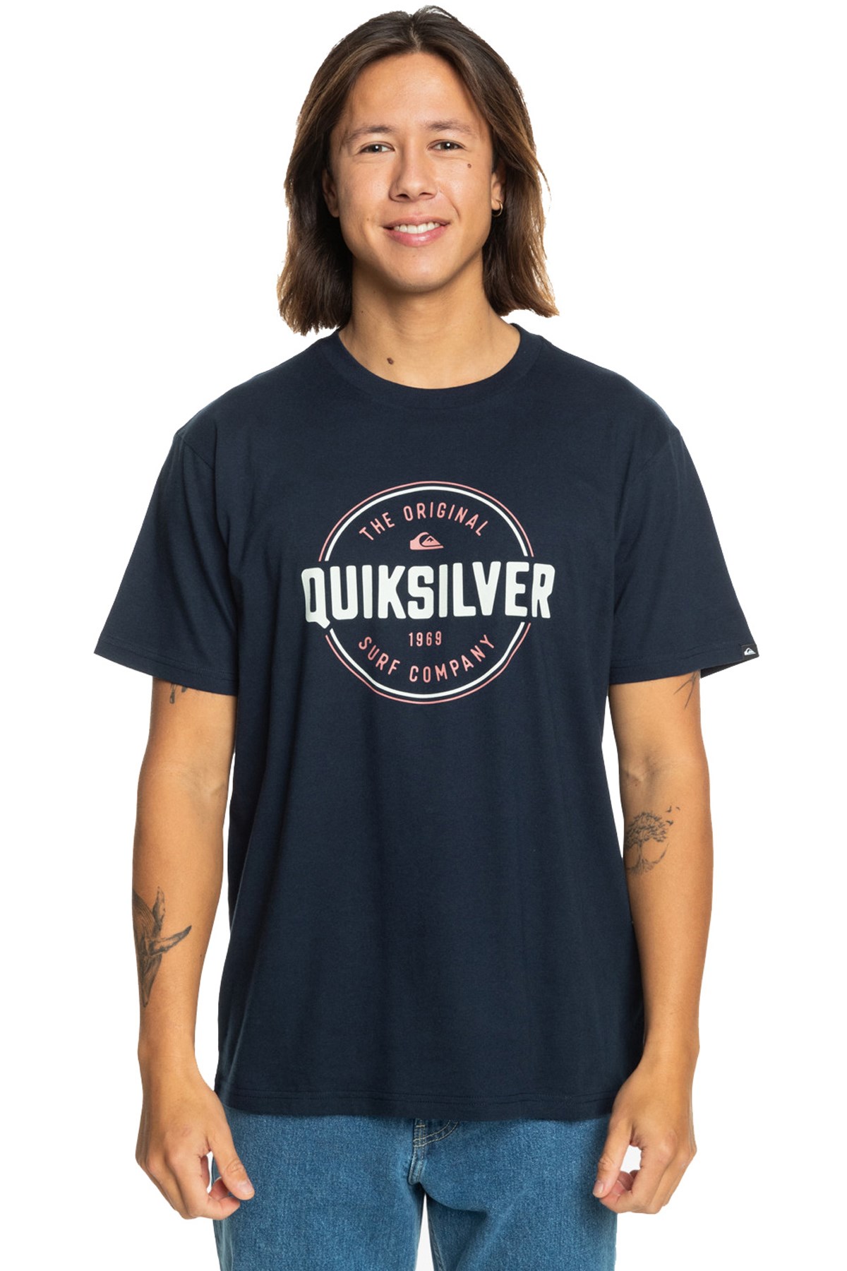 Quiksilver Circle Up Erkek Tişört EQYZT07680-12818 Lacivert