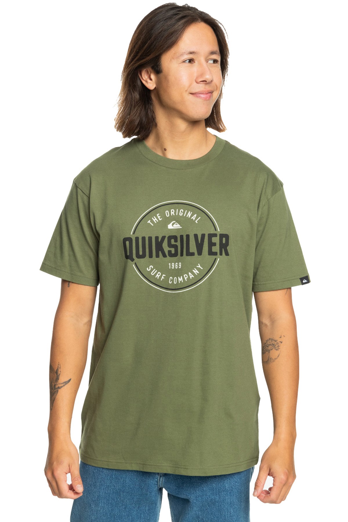 Quiksilver Circle Up Erkek Tişört EQYZT07680-17036 Yeşil