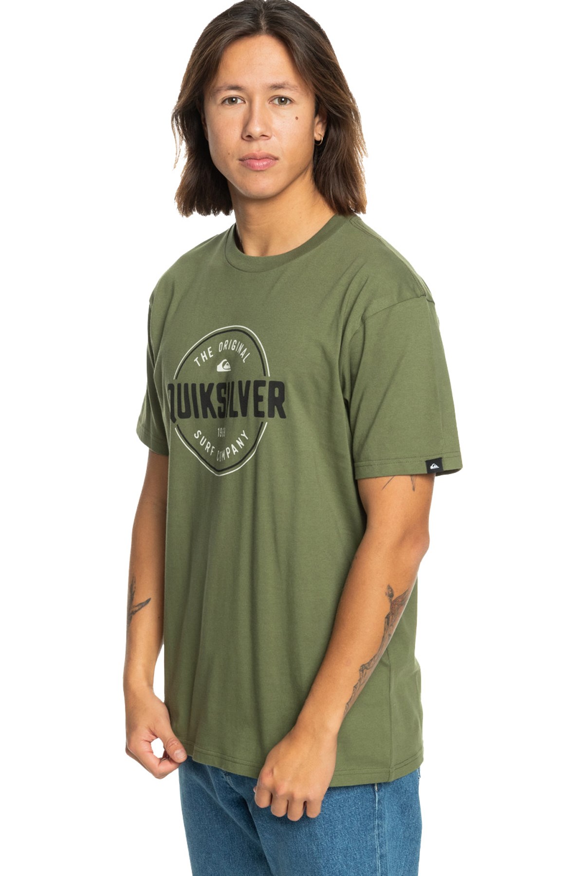Quiksilver Circle Up Erkek Tişört EQYZT07680-17036 Yeşil