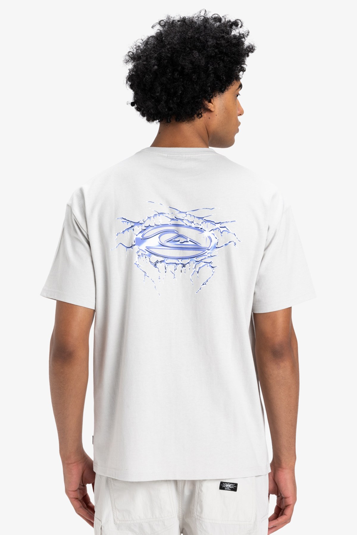 Quiksilver Mercury Chrome Lightning Erkek Tişört Gri