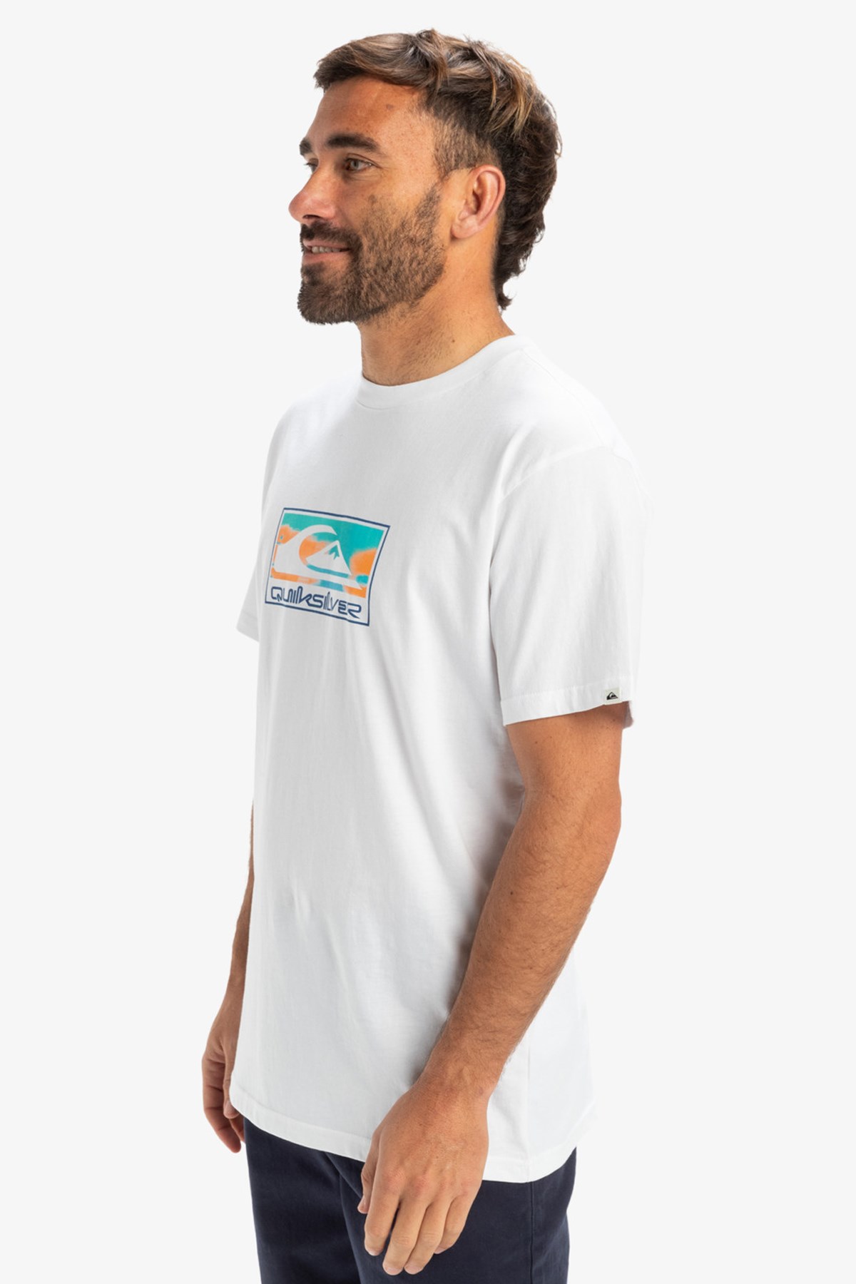 Quiksilver Ev Gradient Box Erkek Tişört Beyaz
