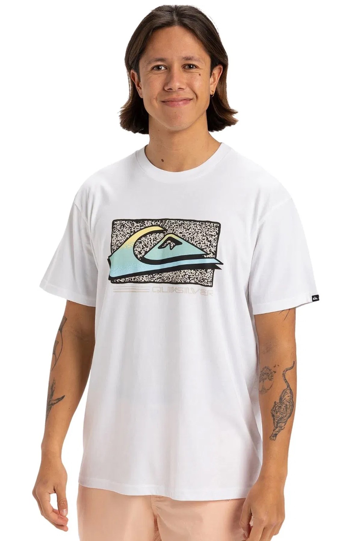 Quiksilver Retro Fade Erkek Tişört Beyaz