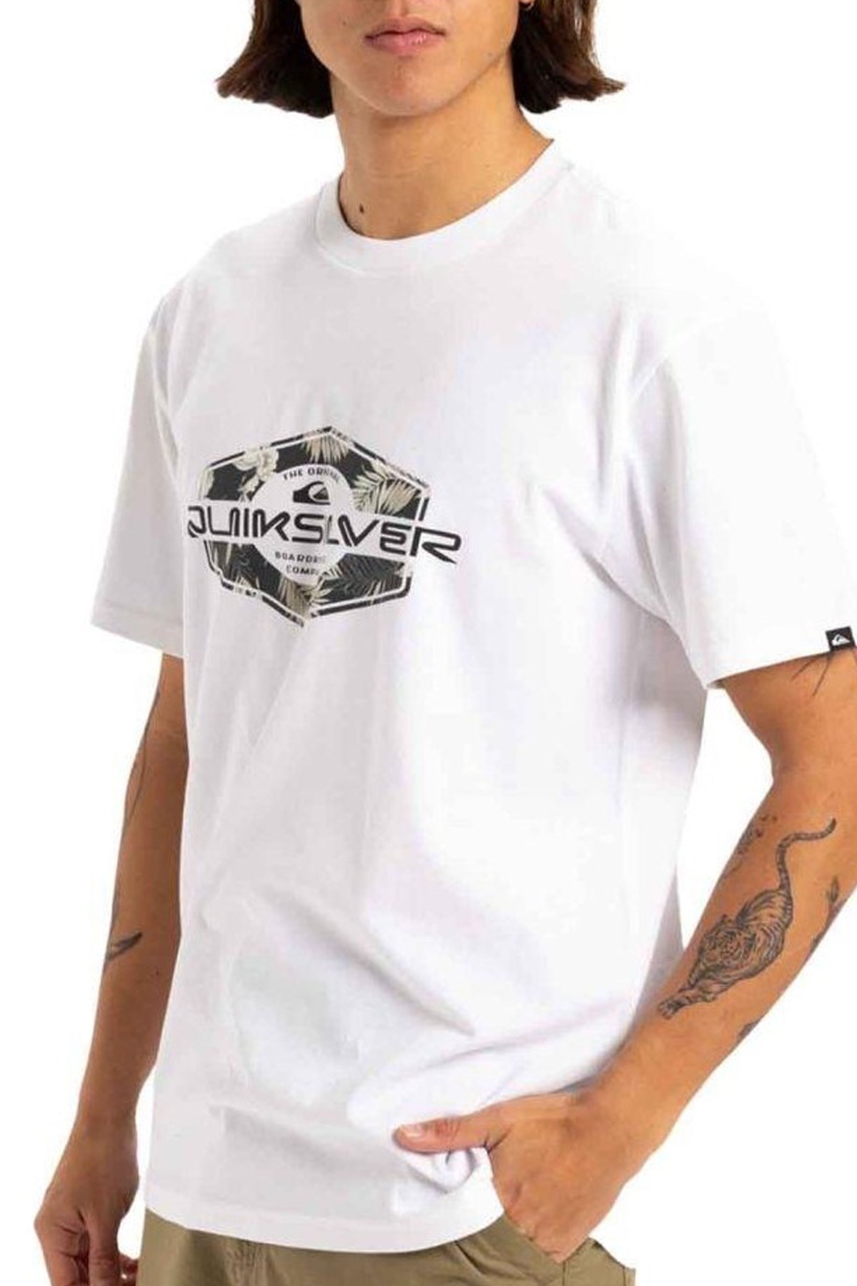 Quiksilver Locked Up Erkek Tişört Beyaz