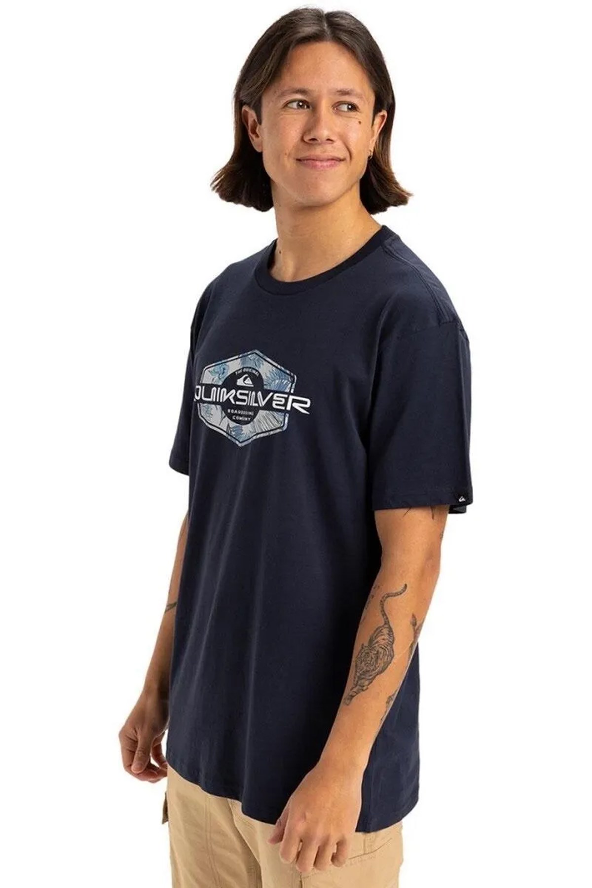 Quiksilver Locked Up Erkek Tişört Lacivert