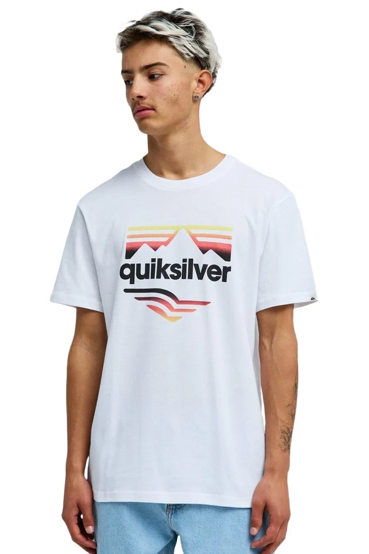 Quiksilver Ev Horizon Fade Erkek Tişört EQYZT08289-WBB0 Beyaz