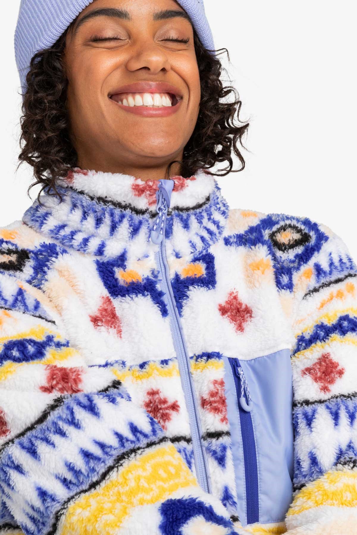 Roxy Alabama Full Zip Kadın Polar Ceket ERJFT04708-WBBC Beyaz
