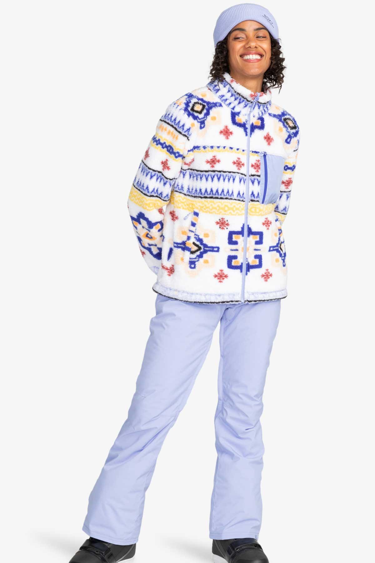 Roxy Alabama Full Zip Kadın Polar Ceket ERJFT04708-WBBC Beyaz