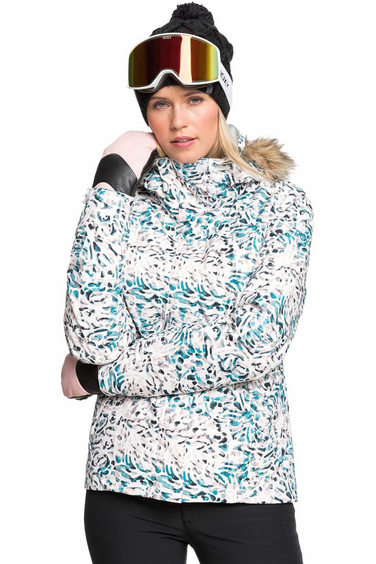 Roxy Jet Ski Jk Kadın Snowboard Ceketi ERJTJ03265-WBB3 Beyaz